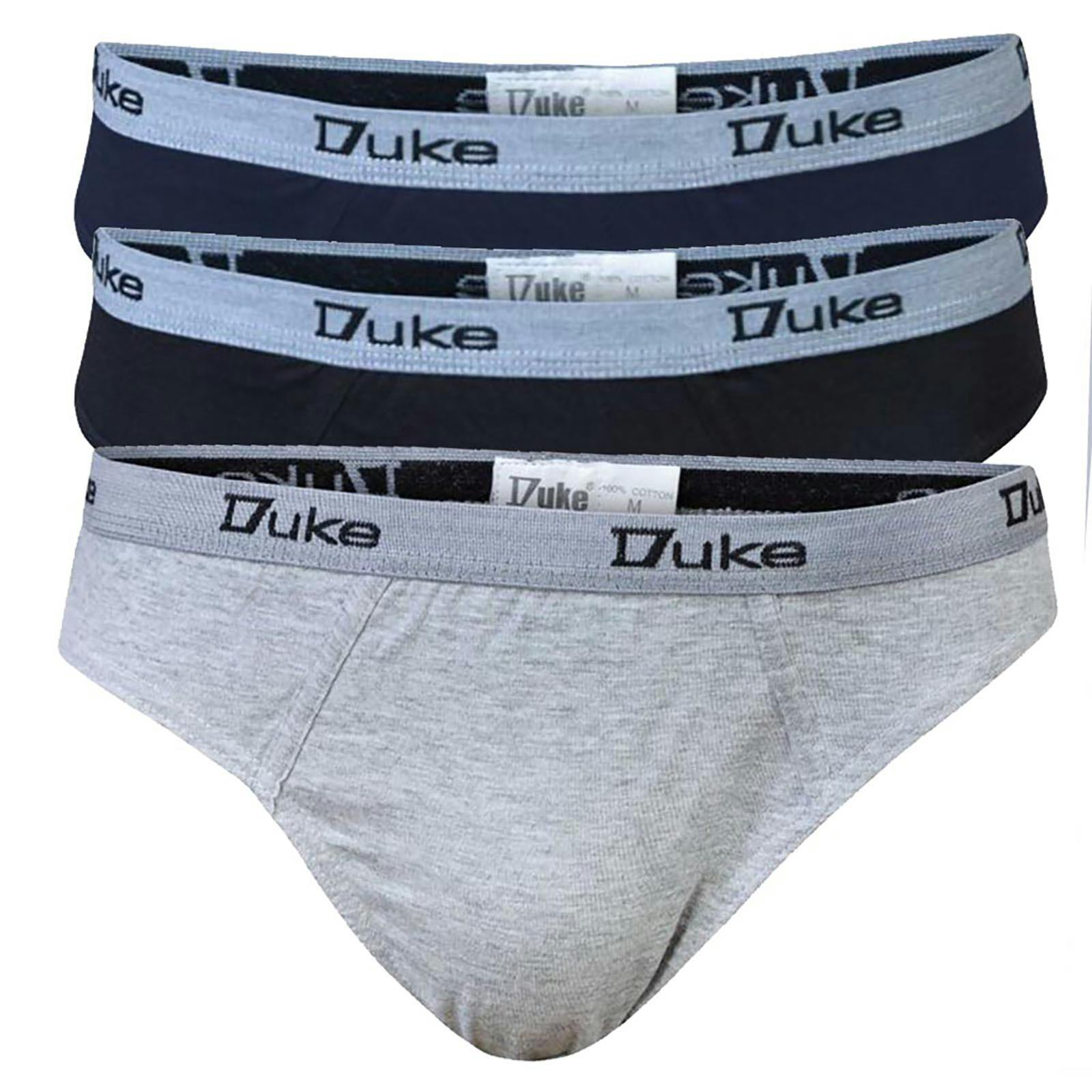 Duke Men's Black/Grey D555 London Kingsize Briefs (Pack Of 3) - /Navy - 4XL - /Navy - 100% Cotton