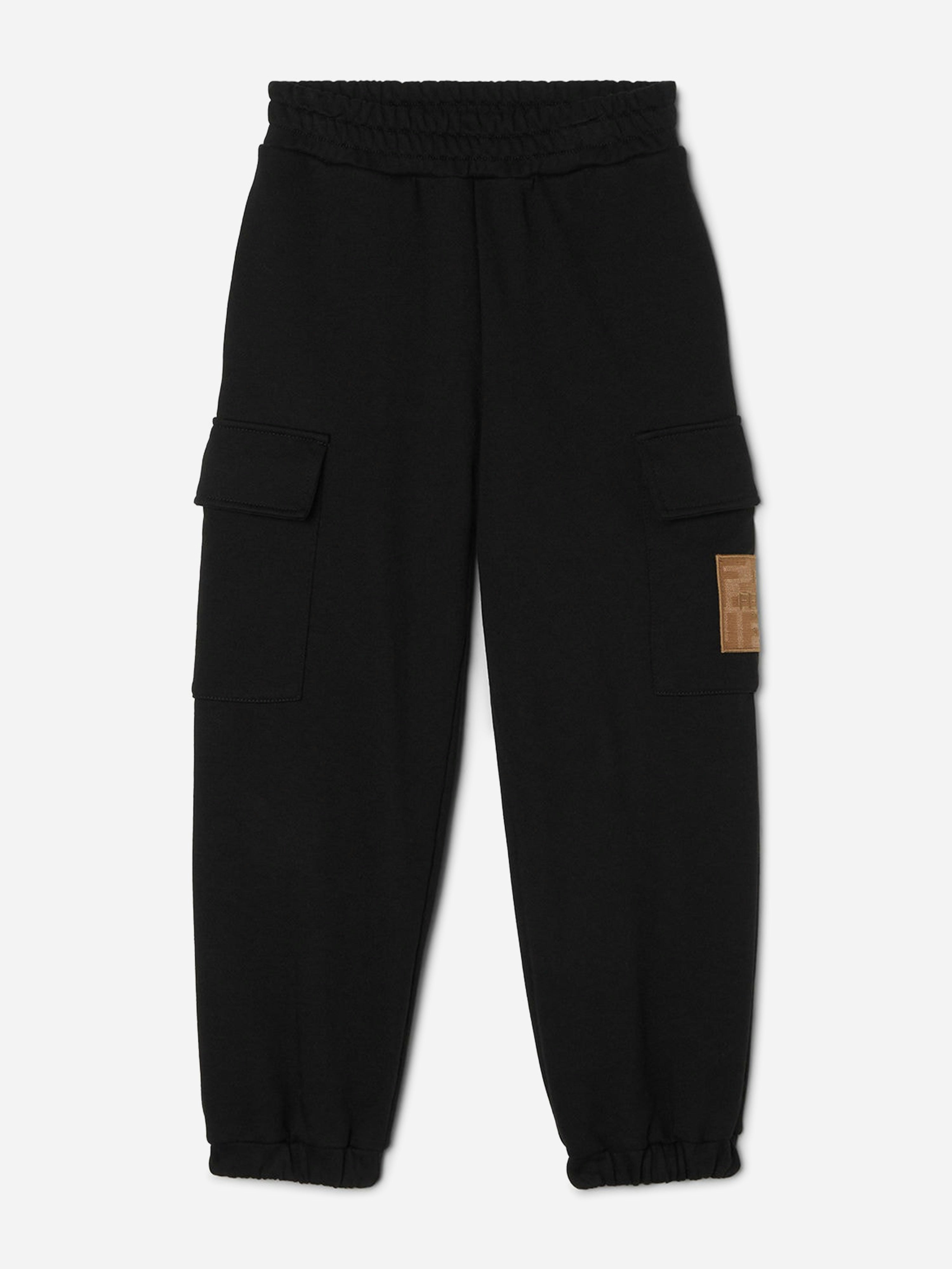 Fendi Kids Unisex Kids Black Cargo Joggers In - 6 Yrs