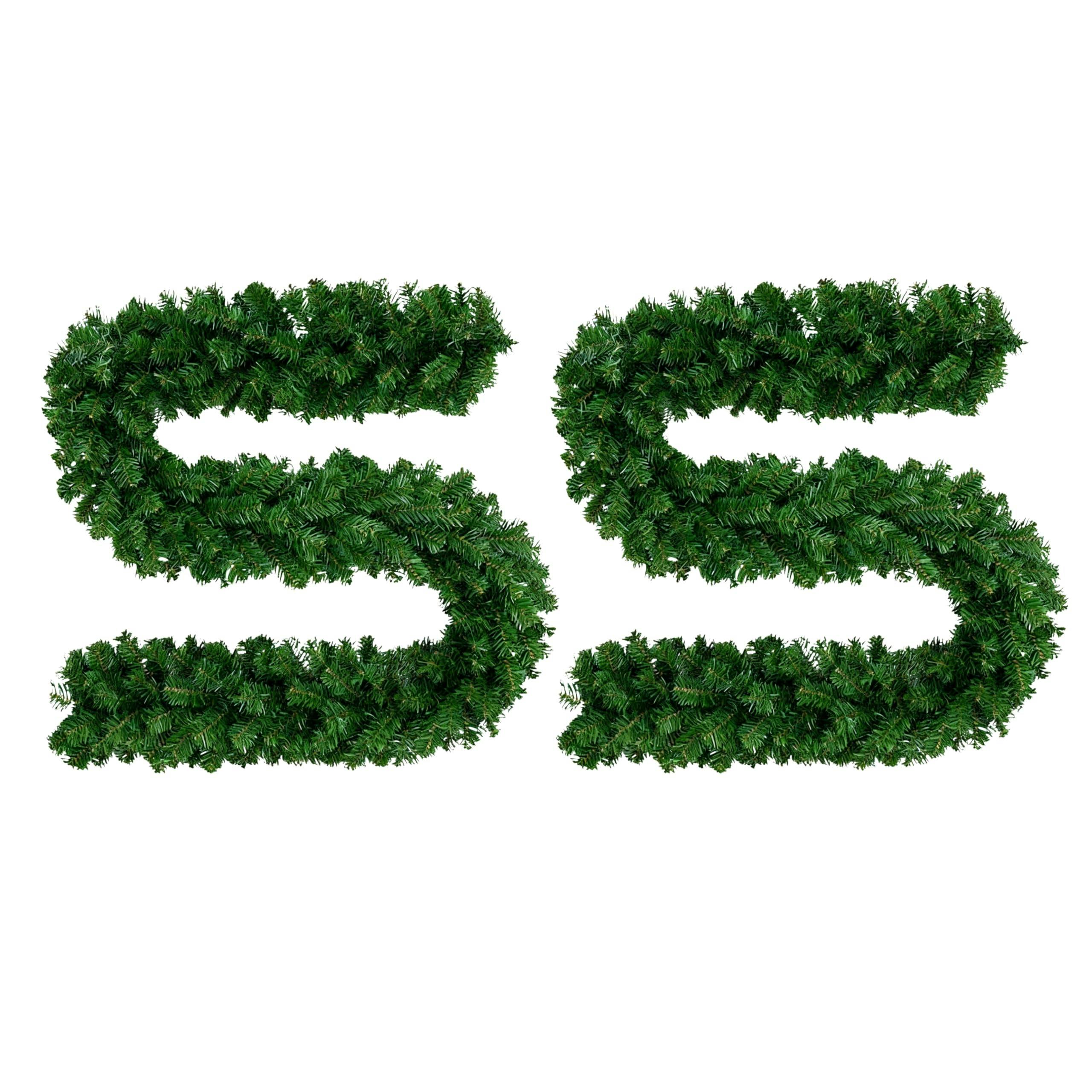 Rackhams Green 2.7M Alaskan Christmas Garland For Festive Mantels, Bannisters And Displays - 2 Pack - Christmas Garland