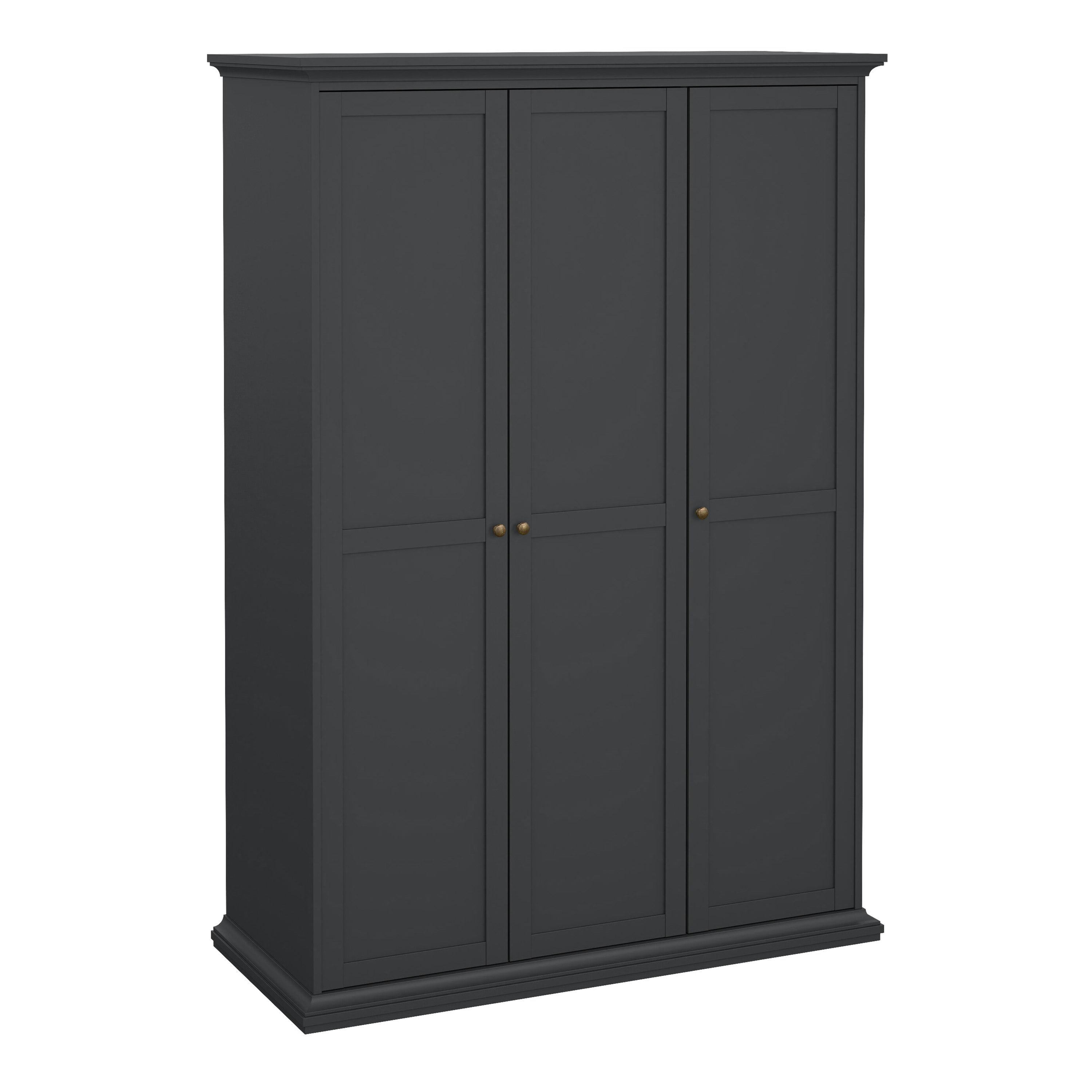Furniture To Go Grey Paris Wardrobe With 3 Doors In Matt - Malemine - 1