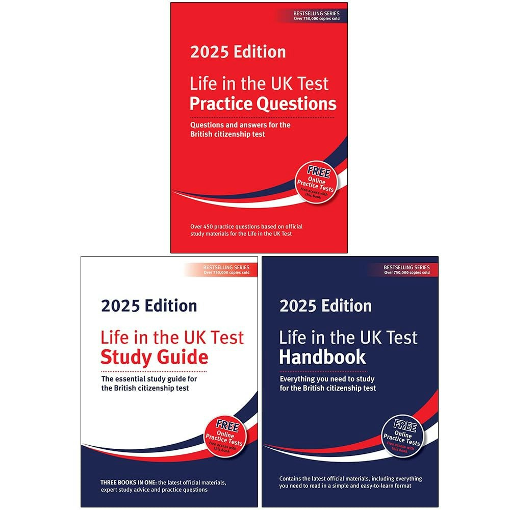 Red Squirrel Publishing Life In The Uk Test 2025 Collection 3 Books Set By Henry Dillon, Alastair Smith (Practice Questions, Study Guide And Handbook)
