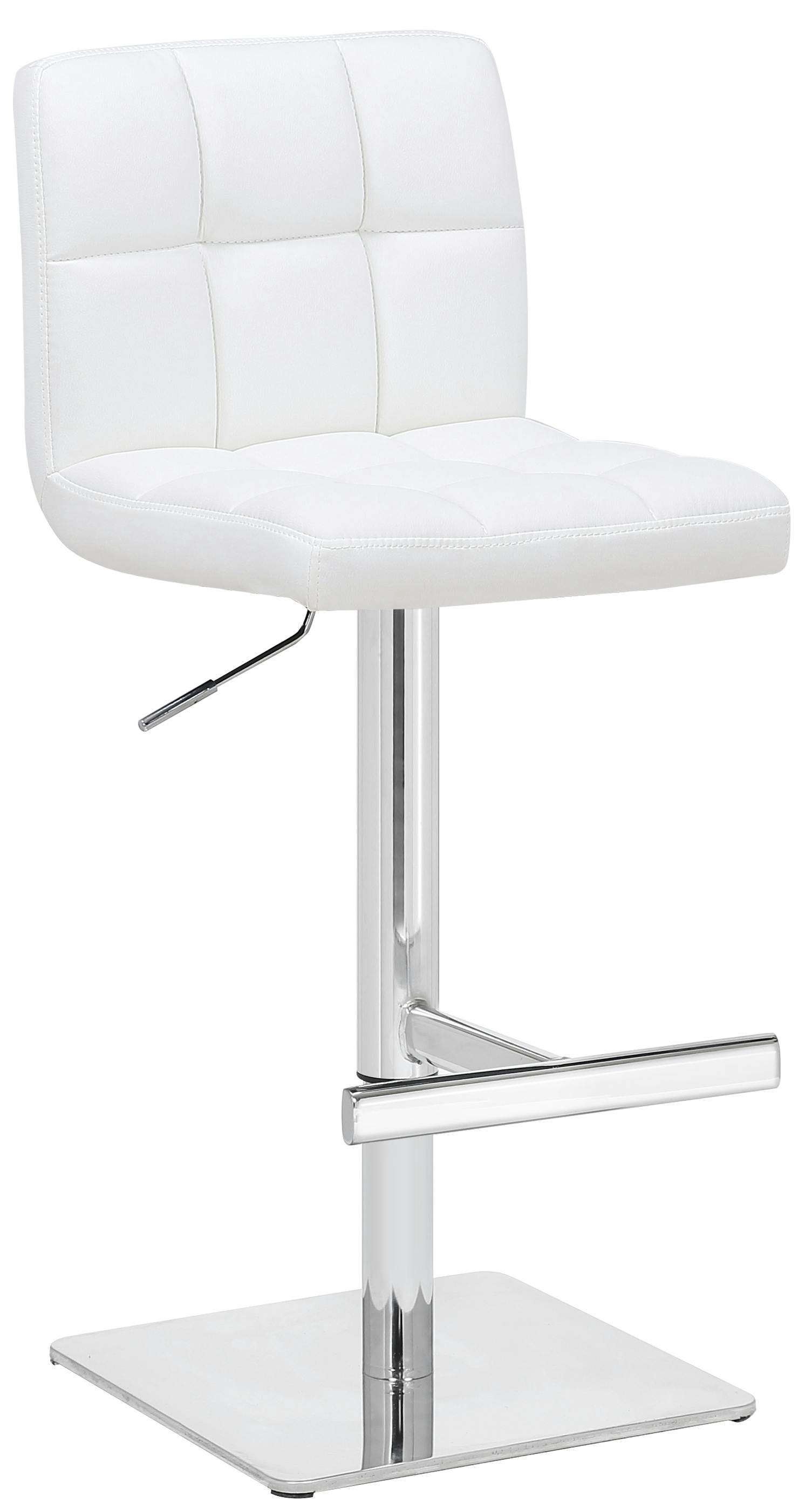 B&Q -  Allegro Deluxe Kitchen Bar StoolAdjustable SwivelChrome Footrest & Weighted BaseWhite - Image 4