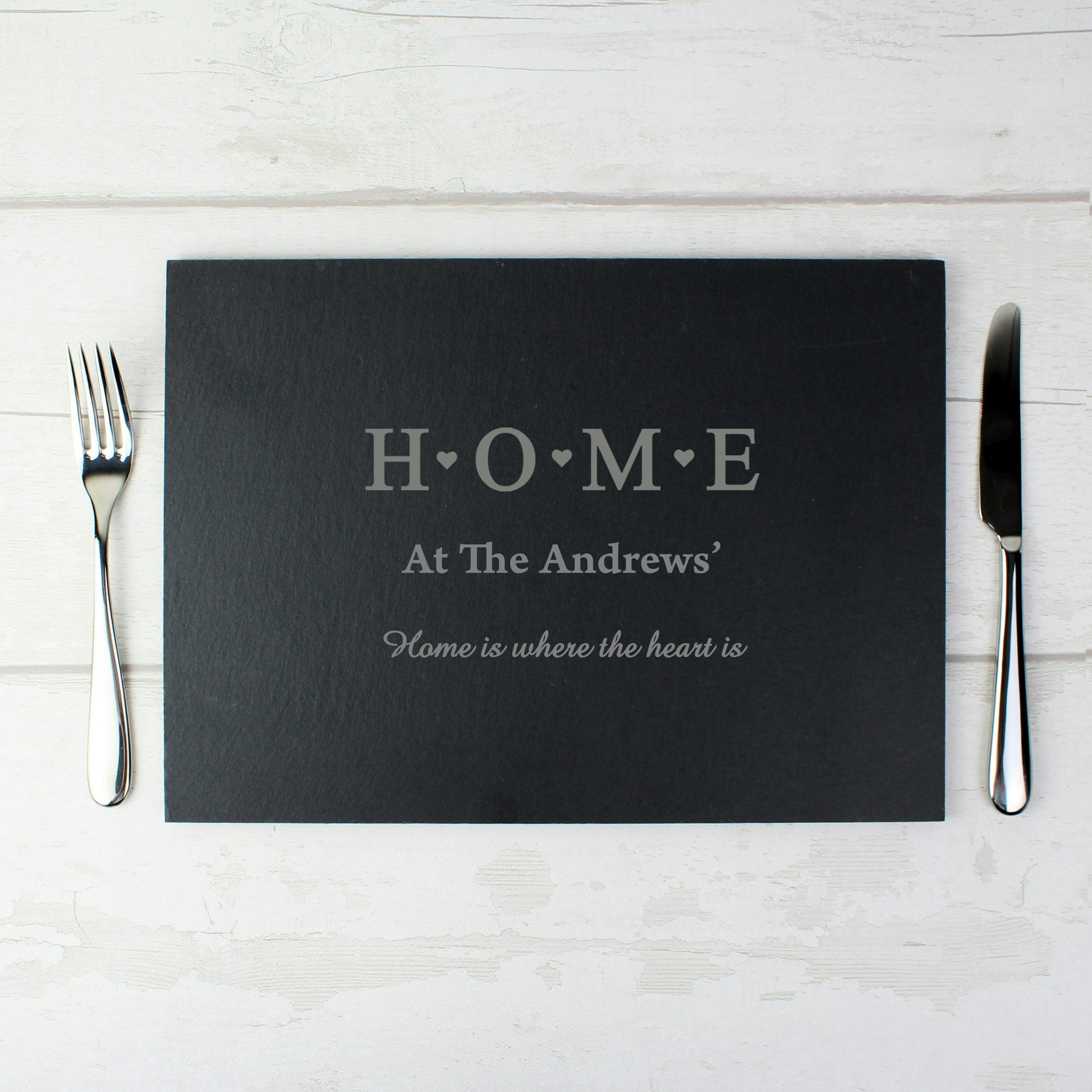 Personalised Memento Company Gold Personalised Home Slate Rectangle Placemat