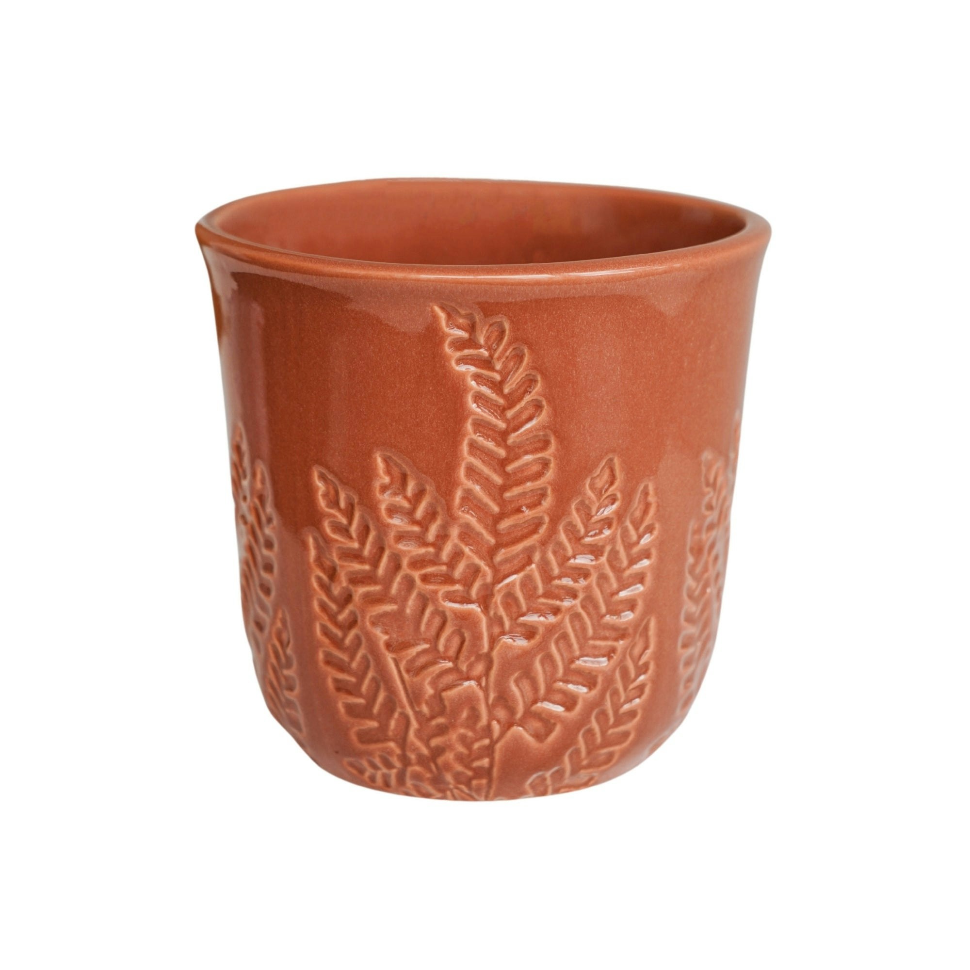 Rackhams Kew Embossed Fern Planter - Medium - Rust