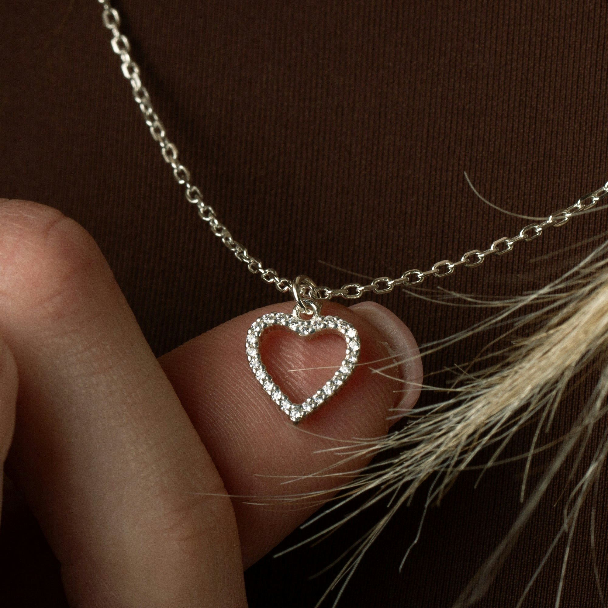 Mylee London Silver Crystal Heart Necklace - Sterling - No
