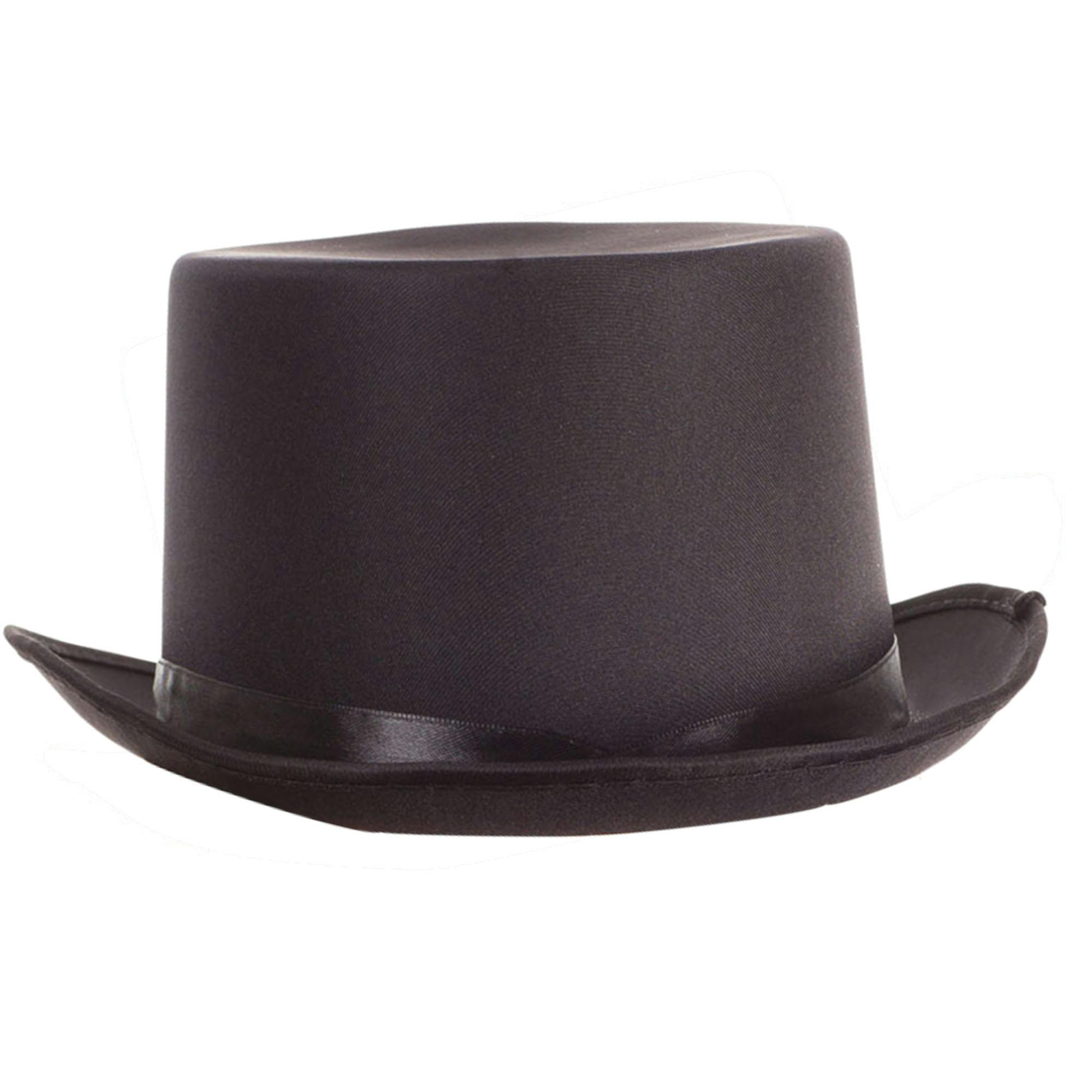 Bristol Novelty Unisex Black Satin Look Top Hat - One Size