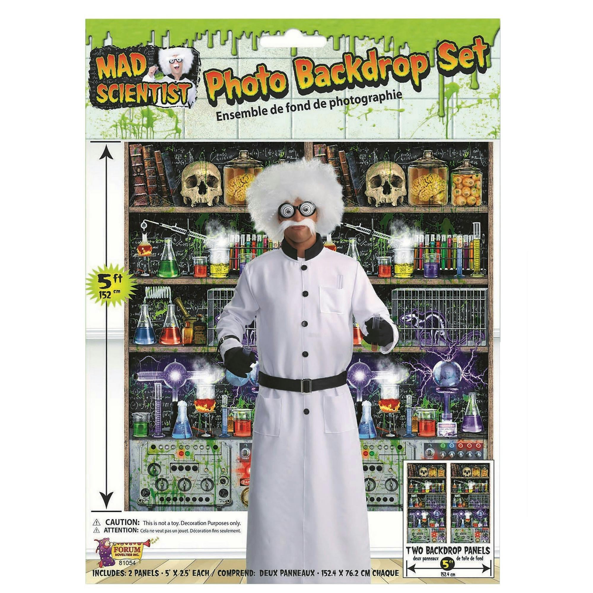 Bristol Novelty Halloween Mad Scientist Lab Back Drop (Pack Of 2) - Multicoloured - 152Cm - Multicoloured