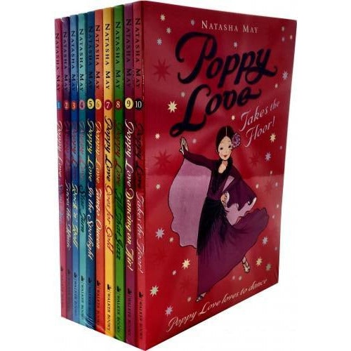 Walker Books Blue/Gold Natasha May Poppy Love 10 Book Set Steps Out Faces The Music Rock N Roll Star Turn In
