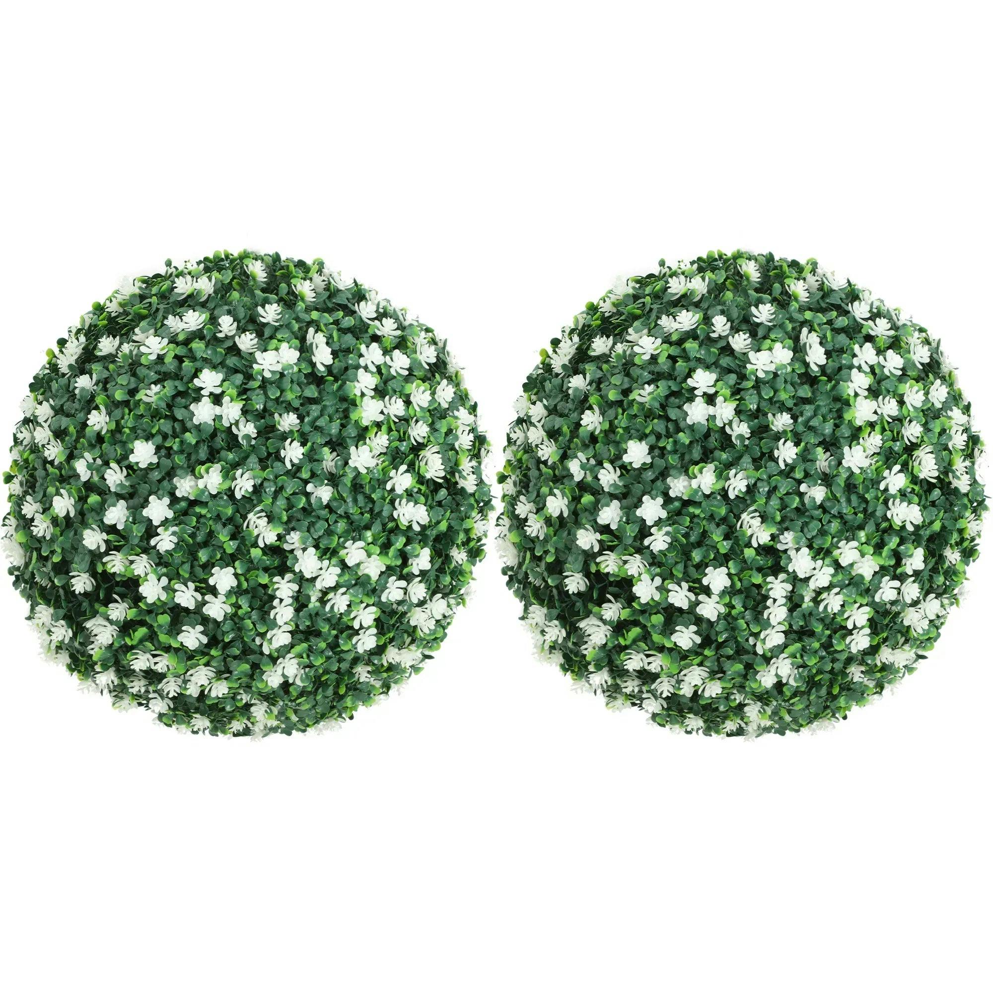 Homcom Unisex Multi 40Cm Artificial Topiary Balls Set Of 2 Hanging Faux Boxwood Balls - Image 6
