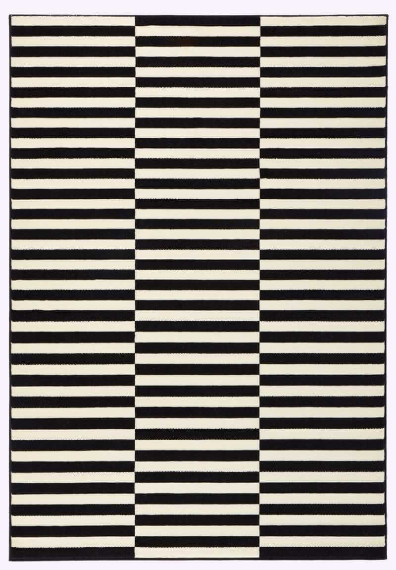 Rackhams Black/Cream Velours Panel Design & - 200X290 Cm