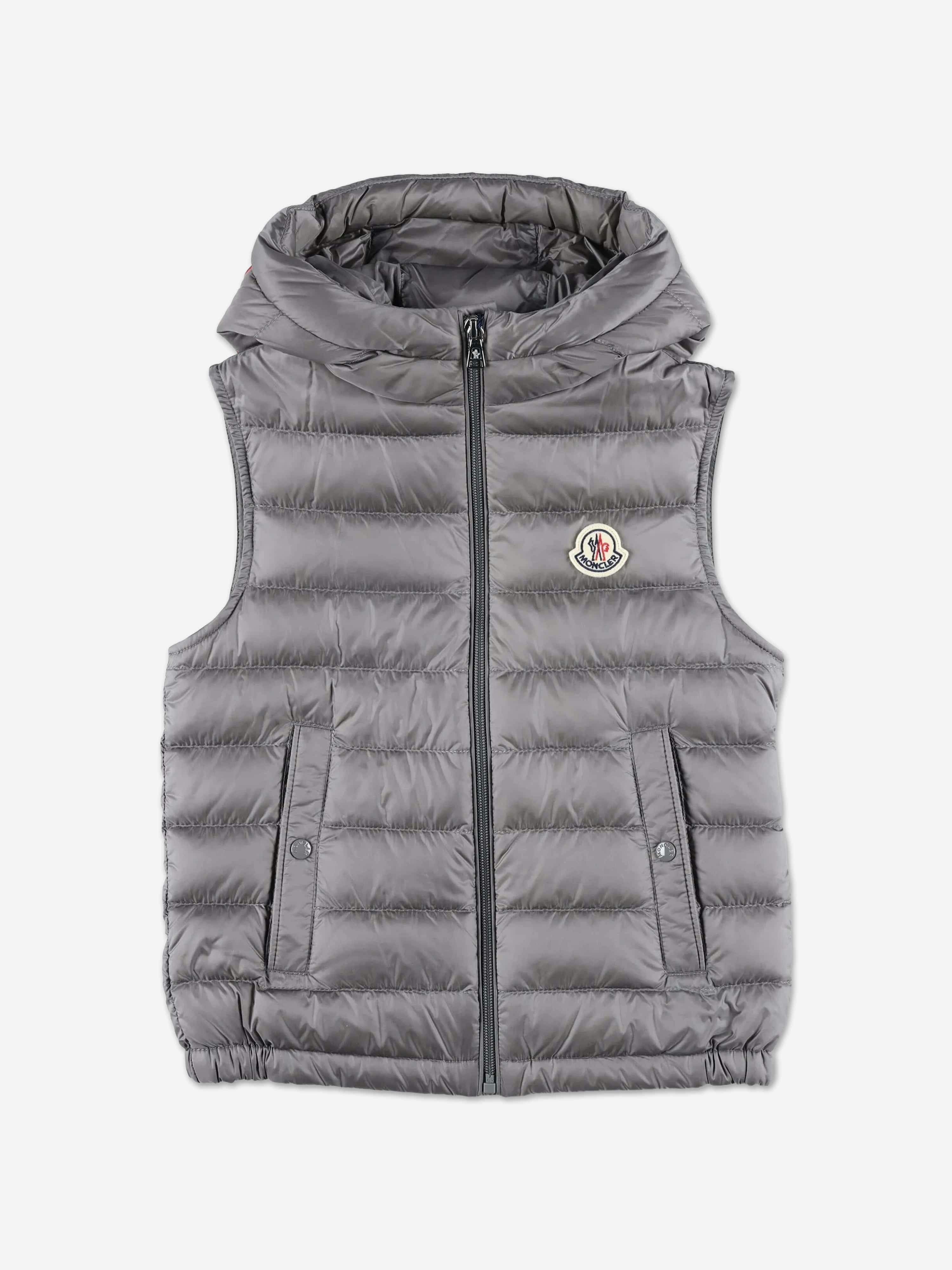 Moncler Enfant Boys Grey Down Padded Uzay Gilet In - 8 Yrs