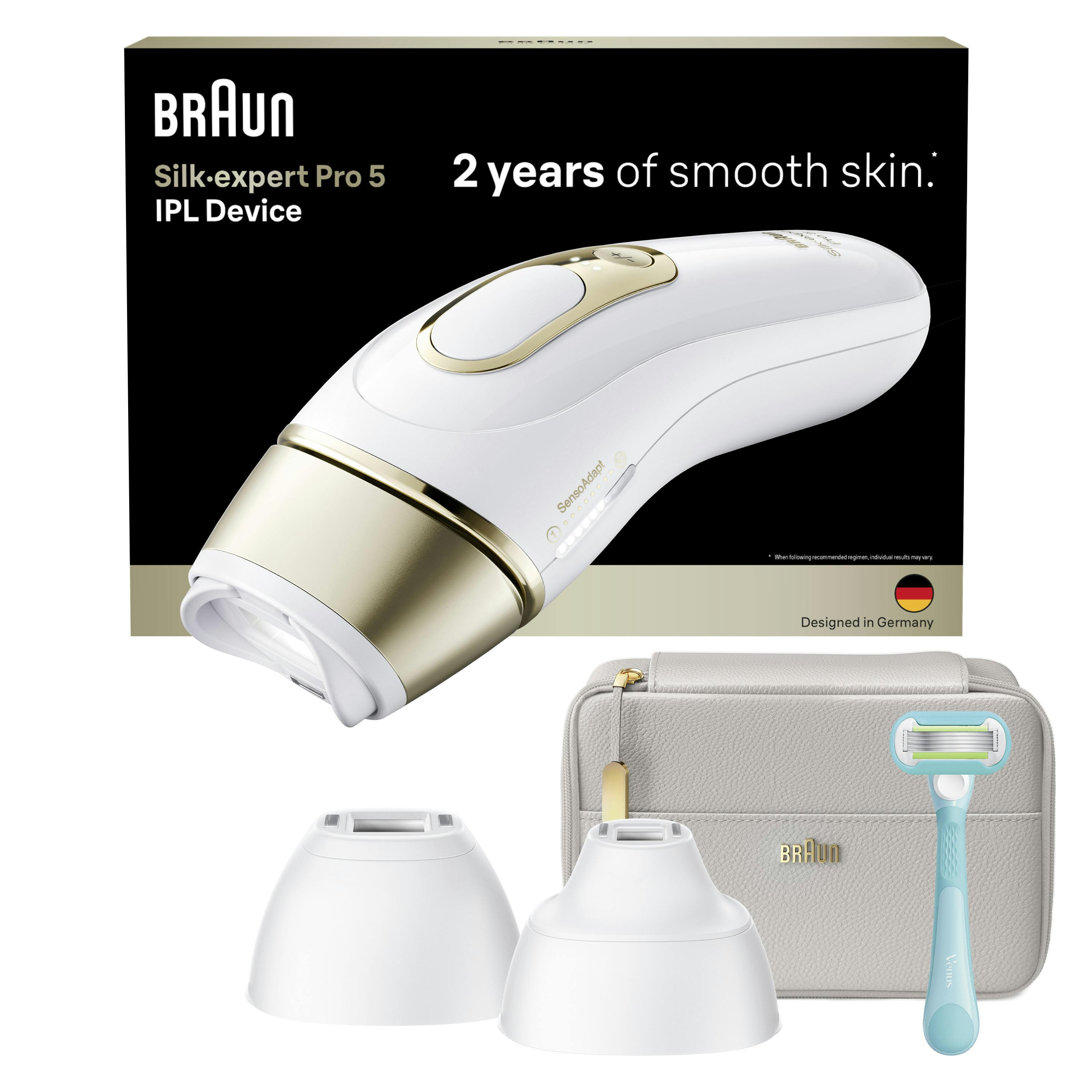 Braun Ipl Silk·expert Pro 5, At Home Hair Removal, 3 Attachment Heads, Pl5351