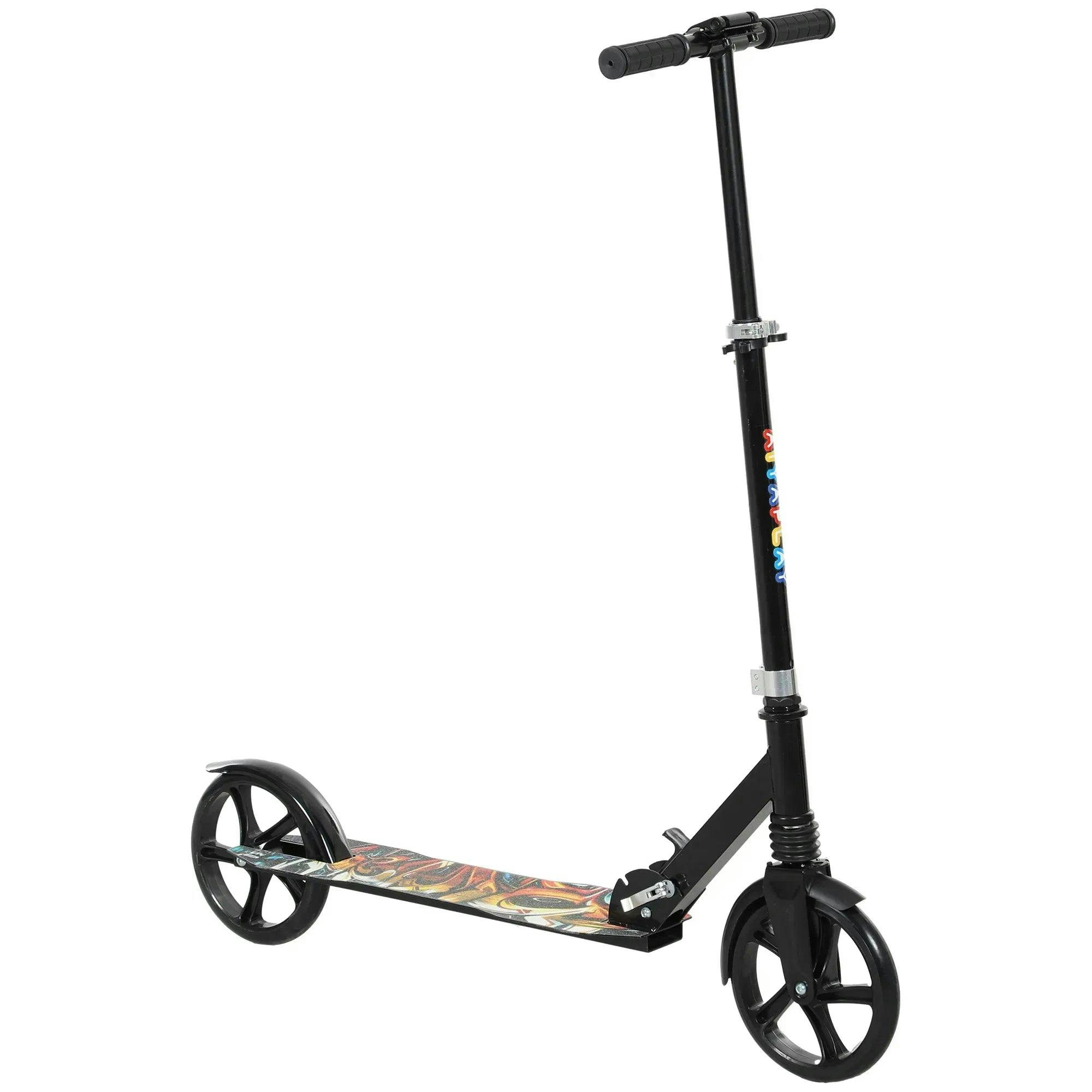 AIYAPLAY Kids Foldable Kick Scooter - Adjustable Handlebar - Black - Ages 6-12 - Image 4