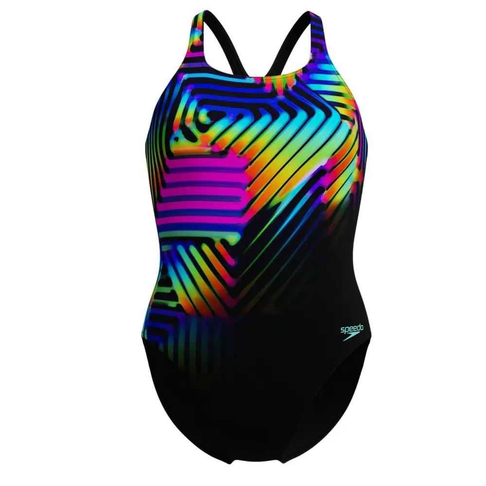 Speedo Black Digital Placement Medalist Swimsuit - /Multi - Uk Size 42