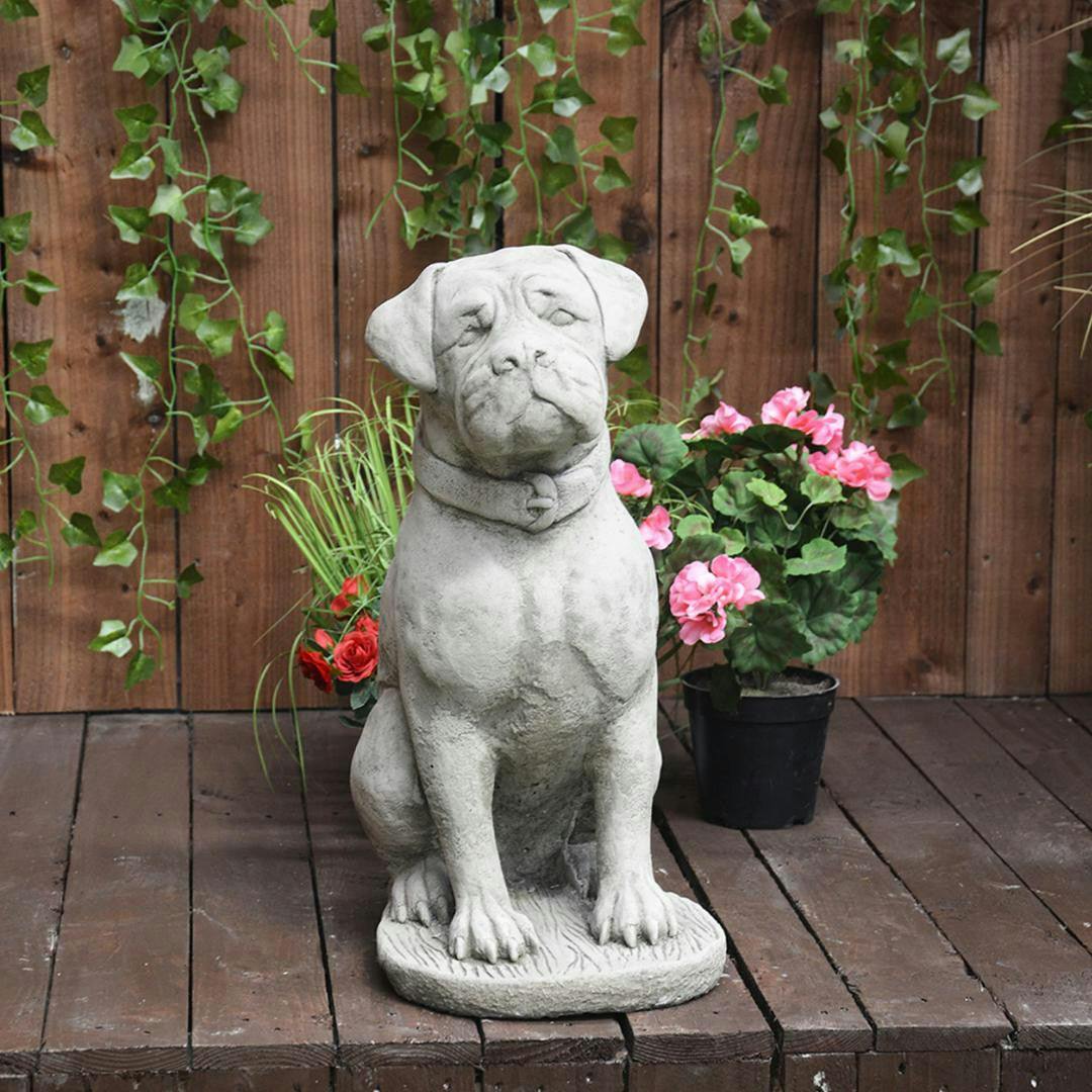 Osn Stone Cast Large Boxer Dog Garden Ornament