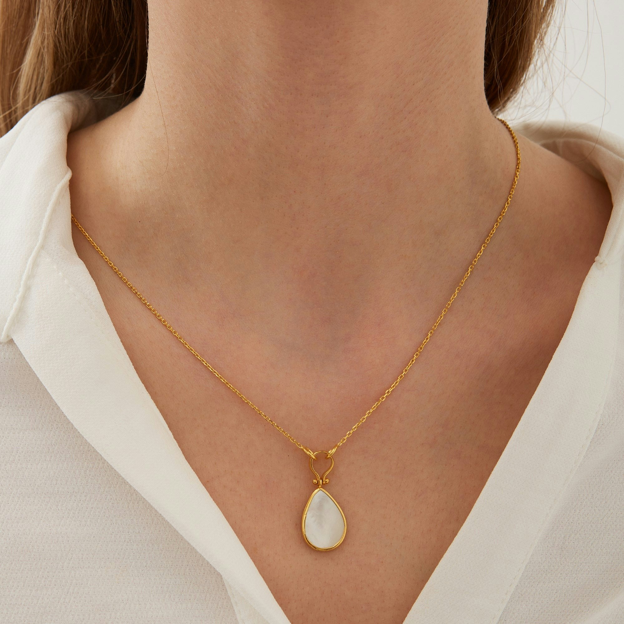 Spero London Silver Mother Of Pearl Necklace In Sterling