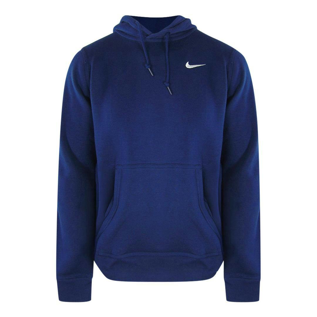 Nike Women's Blue Swoosh Logo Hoodie - Navy - M - Navy - 100% Mixed