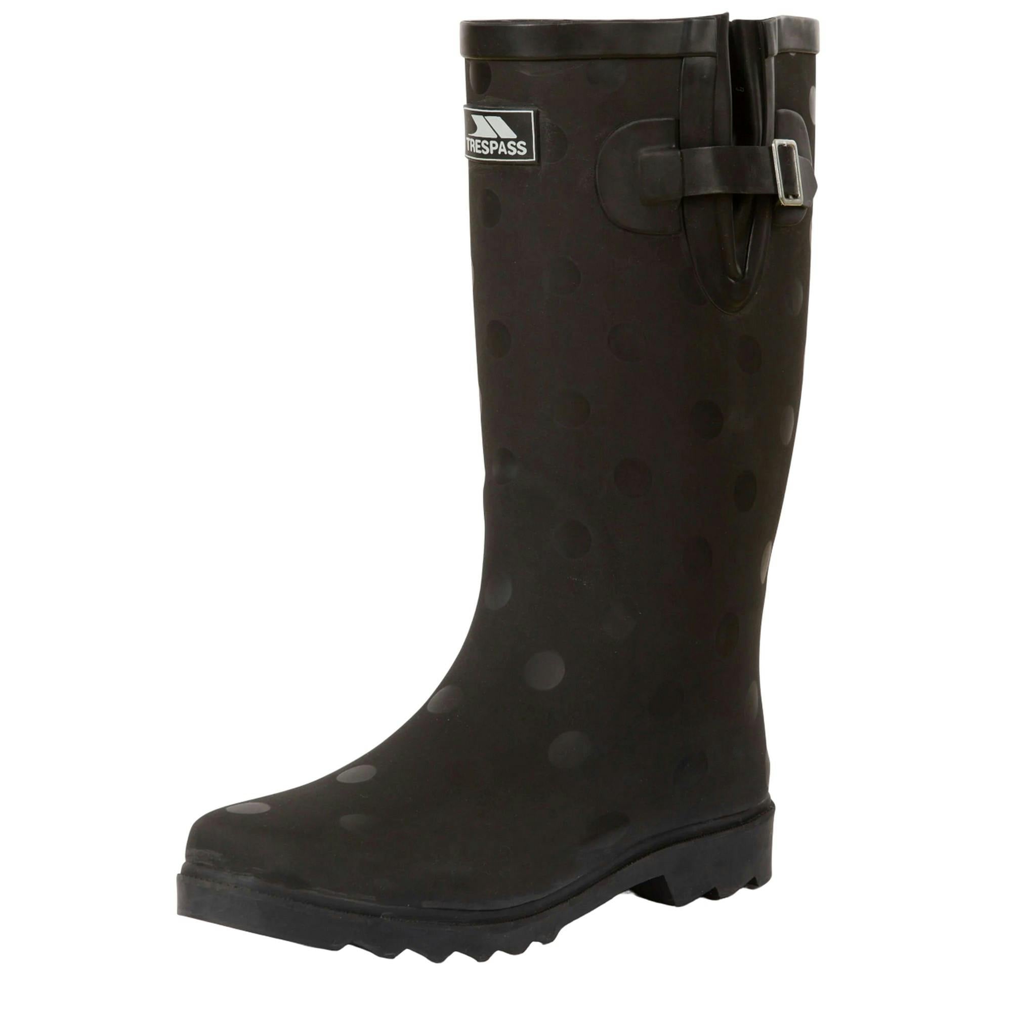 Trespass Women's Black Elena Polka Dot Wellington Boots In | : Size 5 - Image 3