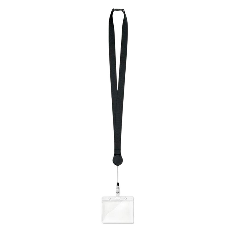 Rackhams Black Zip Lanyard Retractable Lanyard - One Size - 100% Mixed