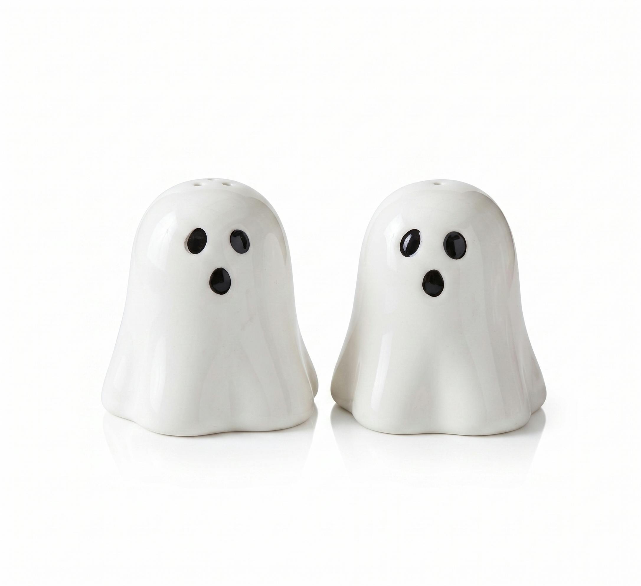 Kingsbury Gifts White Spooky Spirits Ceramic Ghost Salt & Pepper Shaker Set