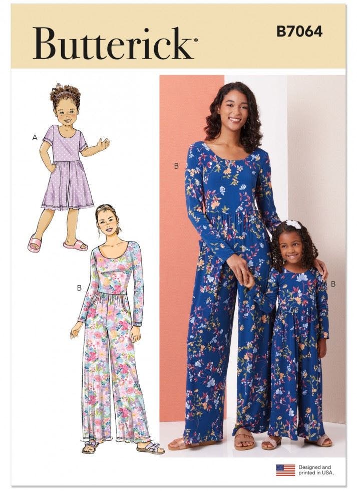 Butterick Women's Sewing Pattern 7064, Jumpsuits For Kids, A (S - L / Xs - Xl) - Easy - A (S - L / Xs - Xl)