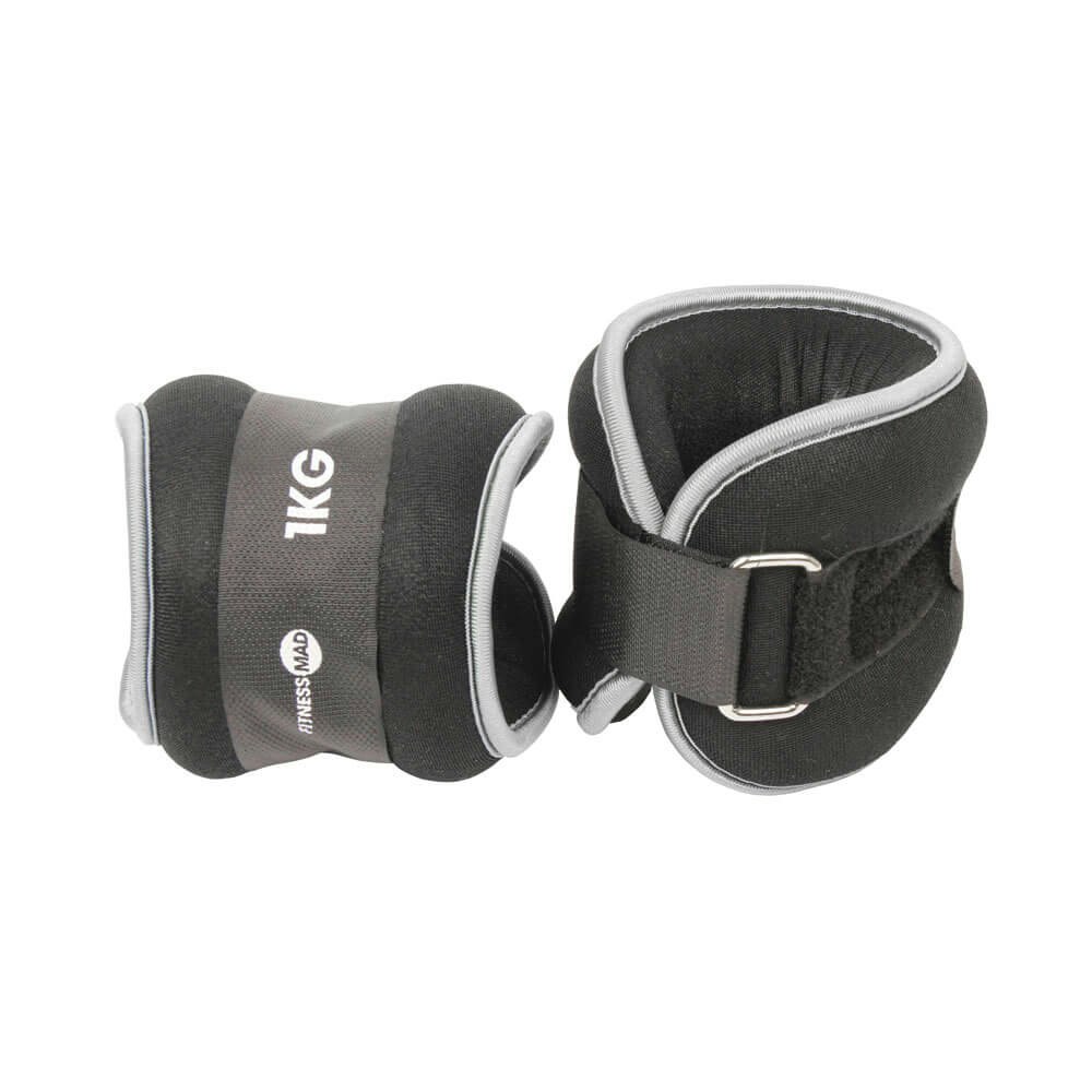 Fitness Mad Neoprene Ankle Wrist Weights 2 X 1Kg