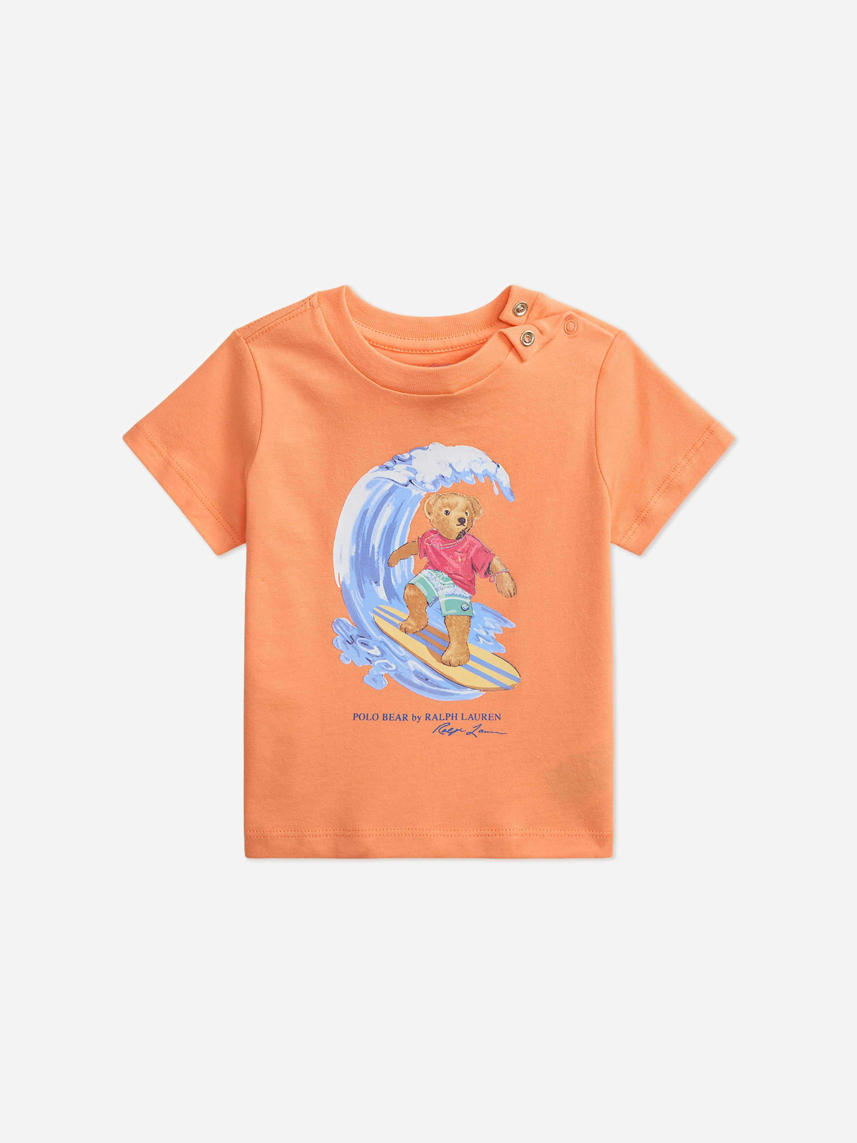 Ralph Lauren Kids Boys Orange Ralph Lauren Baby Polo Bear Jersey T-Shirt In - 24 Months