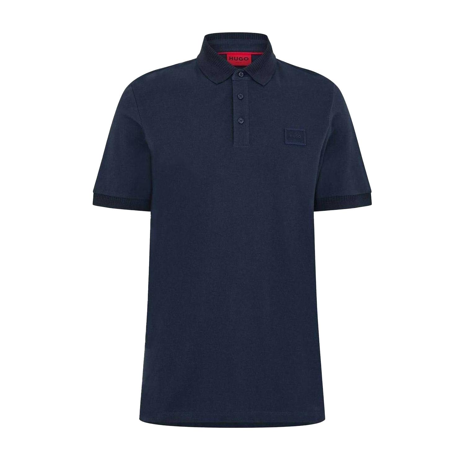Hugo Men's Dark/Blue Dereso Regular Polo Shirt - M - 100% Mixed