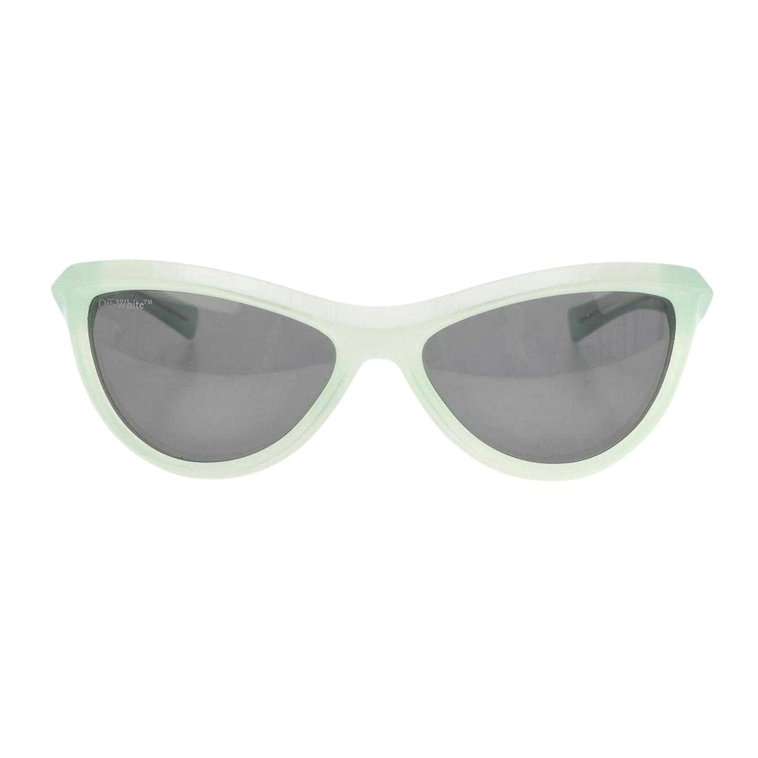 Off-White White/Dark Off- Off Atlanta Cat Eye Sunglasses - Teal/ Grey - One Size - 100% Mixed
