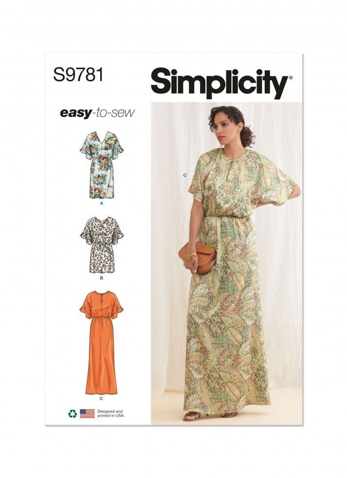 Simplicity Women's Sewing Pattern 9781, Dresses For K5 (8-10-12-14-16) - Easy - Y5 (18-20-22-24-26)