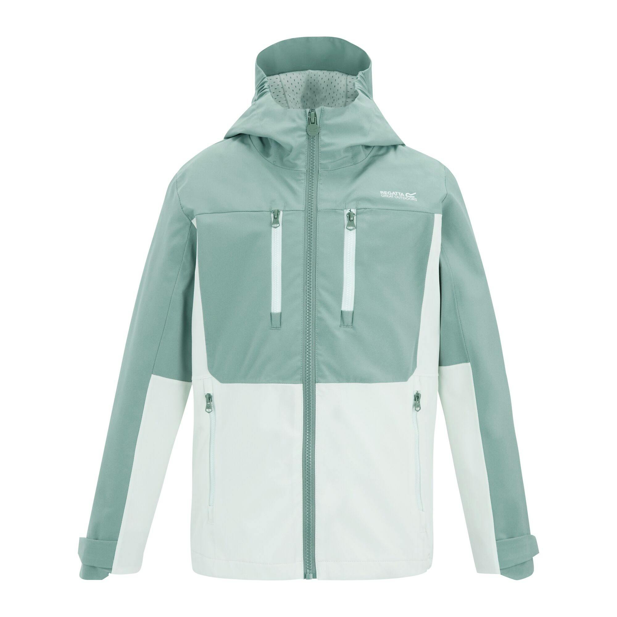 Regatta Kids Highton Monochrome Waterproof Jacket - Ivy Moss/Ocean Mist - 13 Years - Ivy Moss/Ocean Mist - 100% Mixed