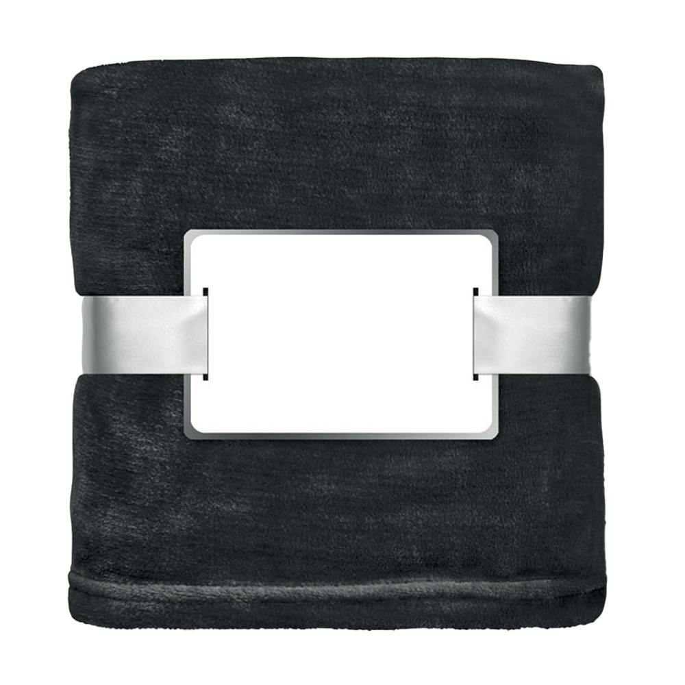 Midocean Black Davos Flannel Blanket - One Size - 100% Mixed
