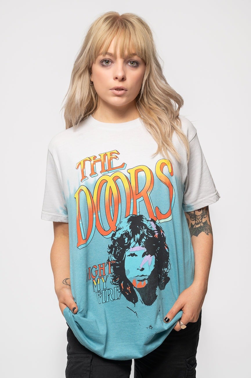 Paradiso Clothing Unisex Light/Blue Paradiso The Doors My Fire Stacked Dye Wash T Shirt - Xxl
