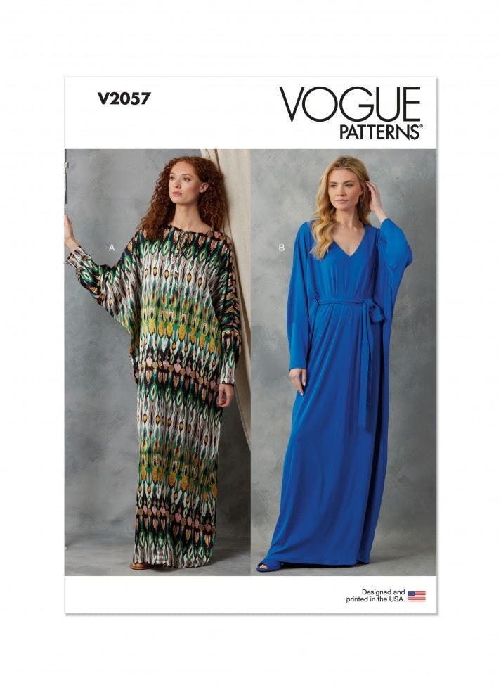 Vogue Women's Sewing Pattern 2057, Caftans For A (Xs-S-M-L-Xl-Xxl) - Intermediate - A (Xs-S-M-L-Xl-Xxl)