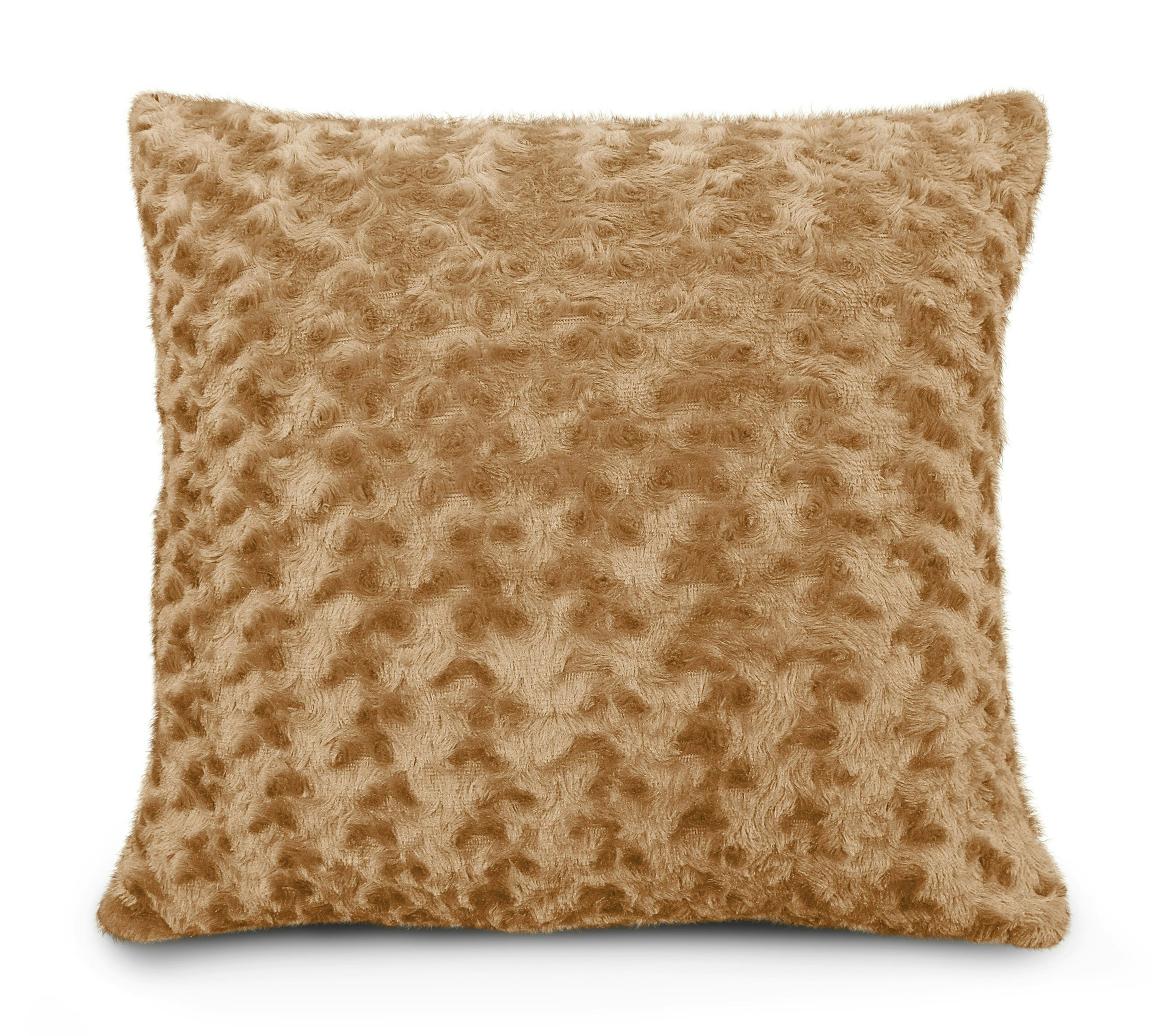 Velosso Fur Supersoft Rose Posy Cushion - 43Cm X 43Cm - Latte