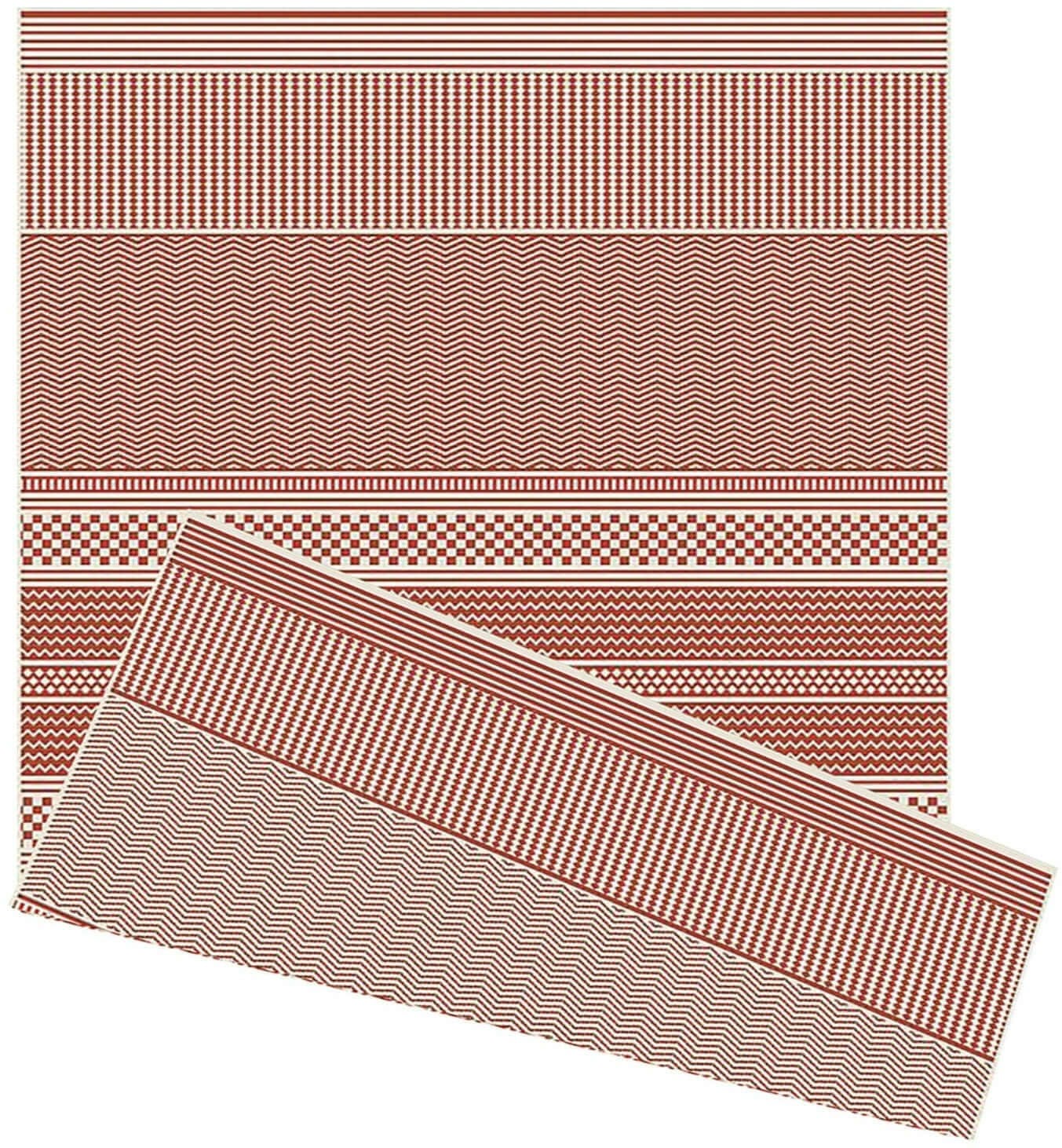 Duo Weave Indoor/Outdoor Rug Fineweave Rust 230 x 160cm - Brown - Polypropylene Pile - UV Resistant - Image 4
