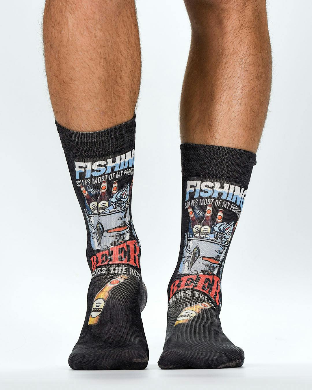 Jemsox Green Fishing Beer 2 | Design Socks | Fun, Colourful & Comfortable Socks