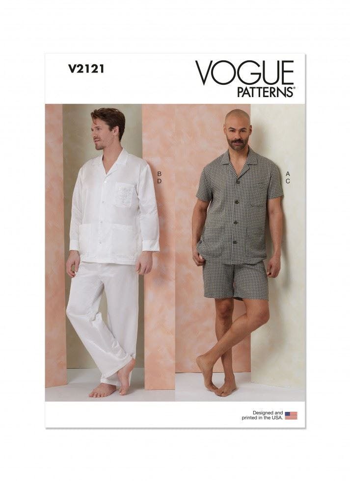 Vogue Men's Sewing Pattern 2121, Pyjamas For A (S-M-L-Xl-Xxl-Xxxl) - Intermediate - A (S-M-L-Xl-Xxl-Xxxl)