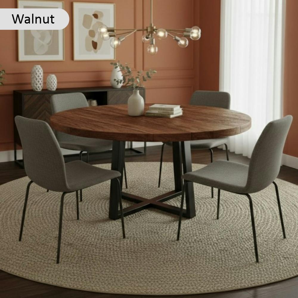 Rackhams Grain/Light Reclaimed Round Dining Table - 90Cm