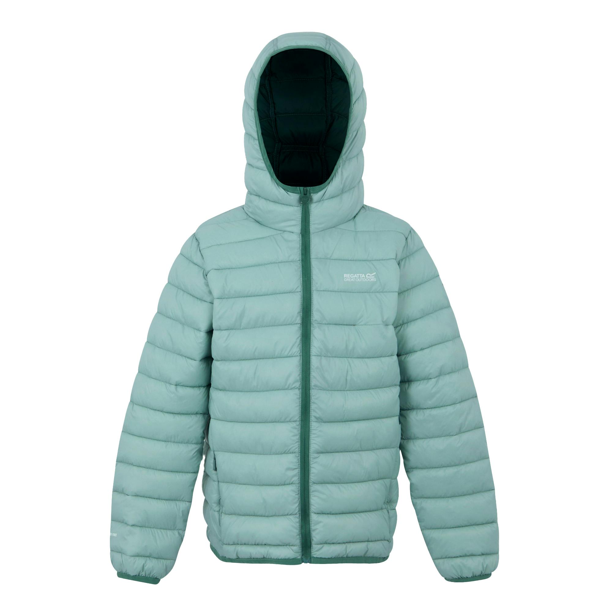 Regatta Green Kids Marizion Hooded Padded Jacket - Haze/Spruce - Haze/Spruce - 7-8 Years - 100% Polyamide