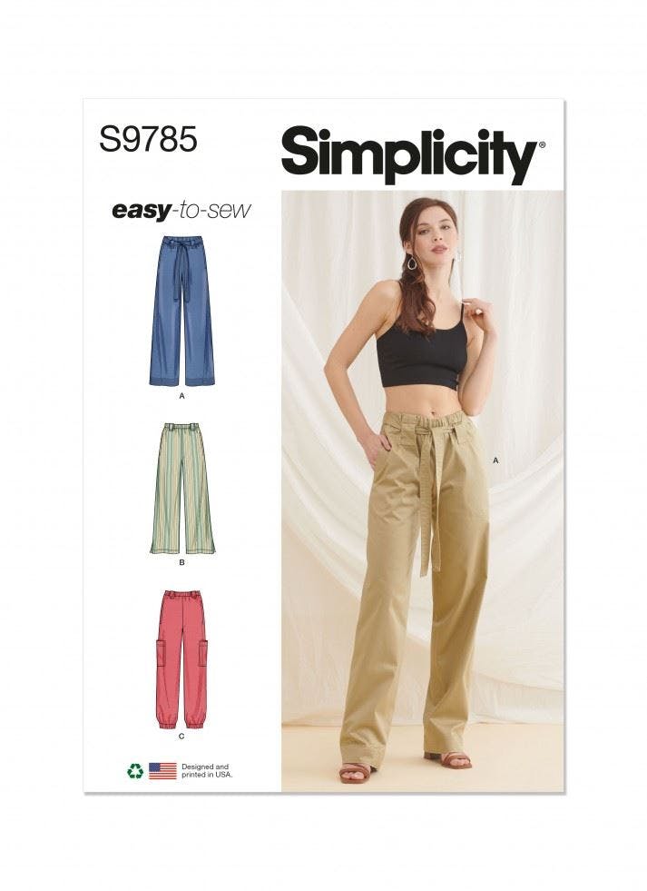 Simplicity Women's Sewing Pattern 9785, Trousers For K5 (8-10-12-14-16) - Easy - K5 (8-10-12-14-16)