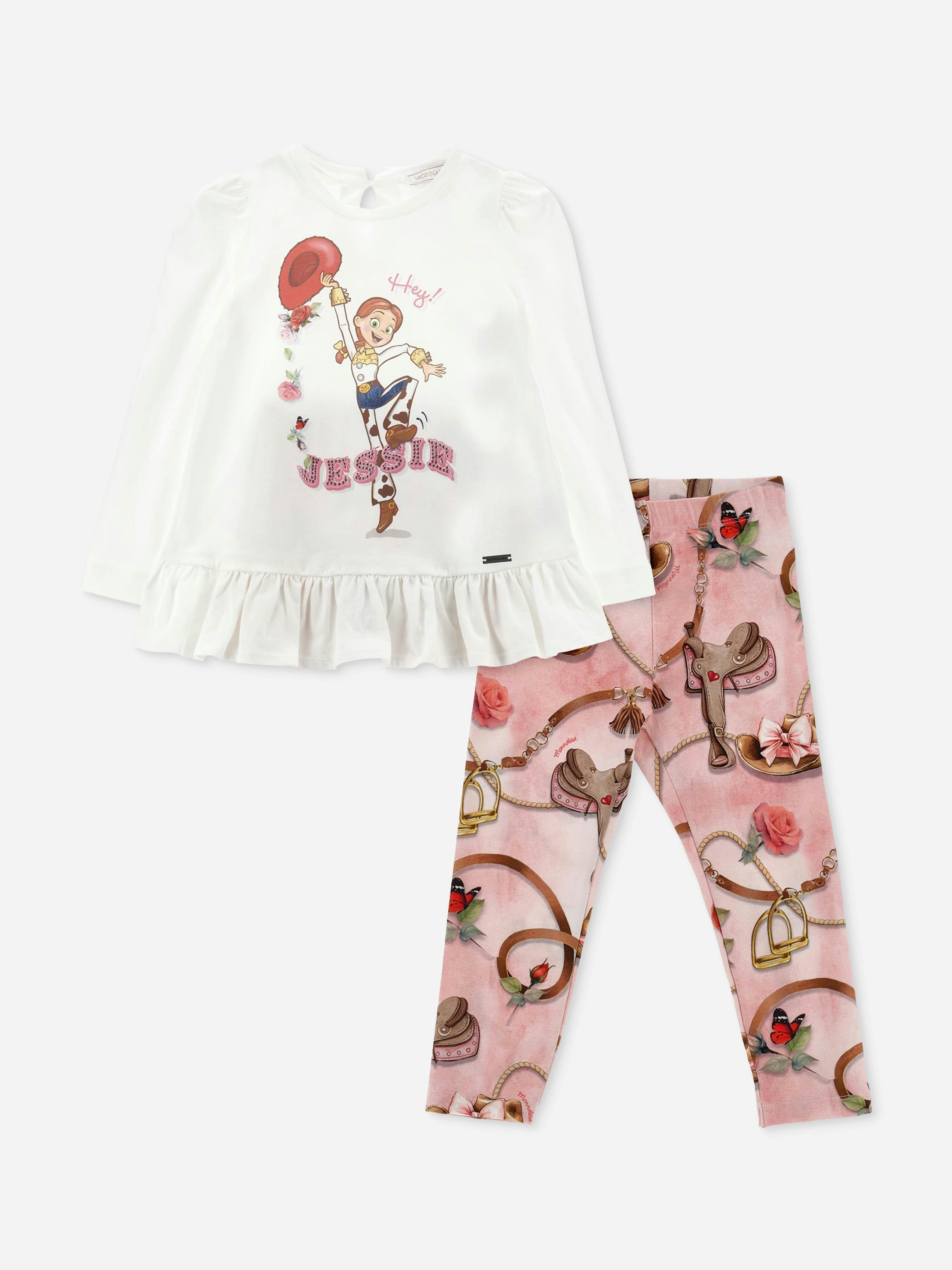 Monnalisa Girls Pink Disney Toy Story Jessie Leggings Set In - 4 Yrs
