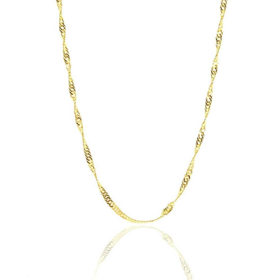 Spero London Silver/Gold Twisted Curb Singapore Sterling Chain Adjustable Size