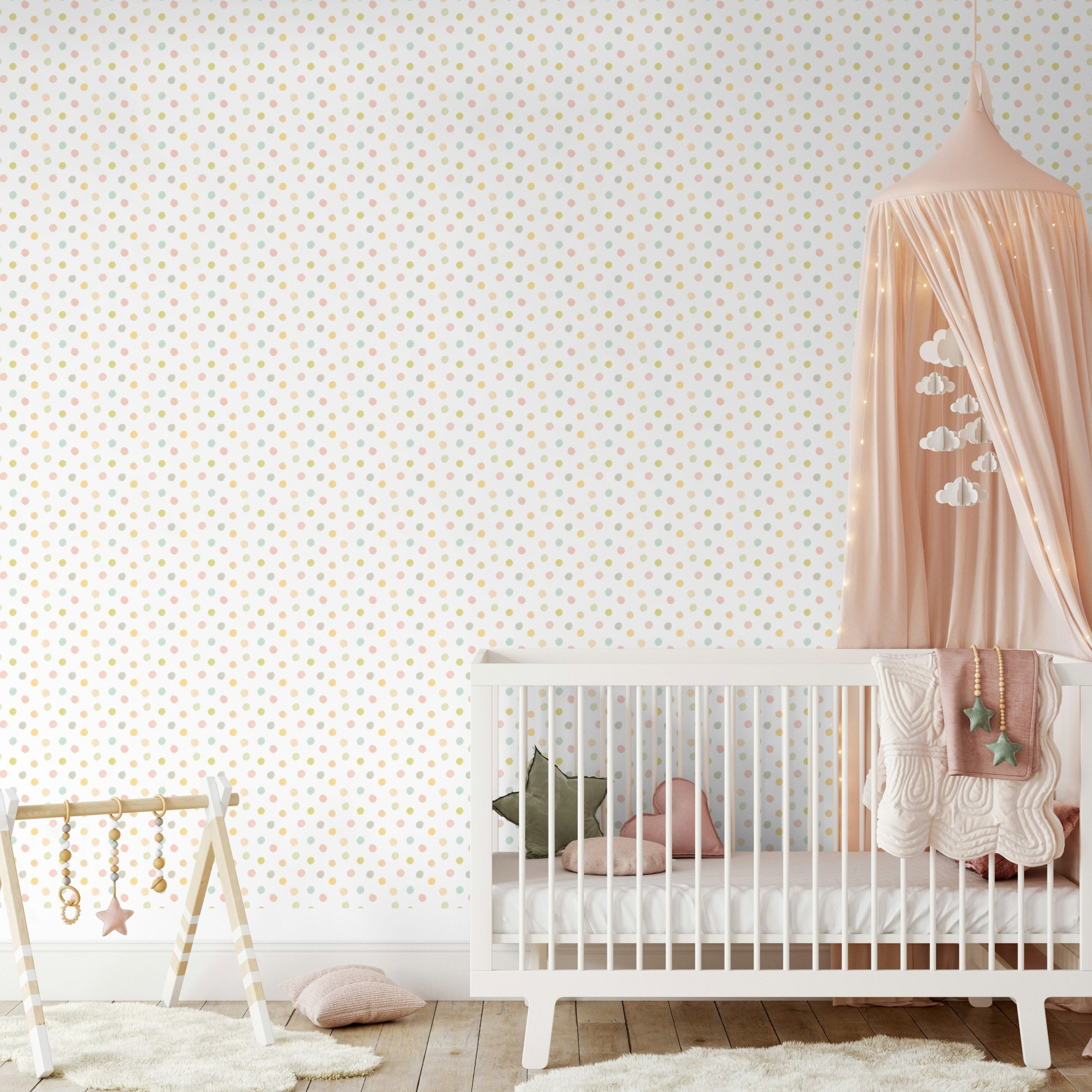 Rackhams Light Dotty - Pastel Riot 10M Wallpaper - Pastel Riot