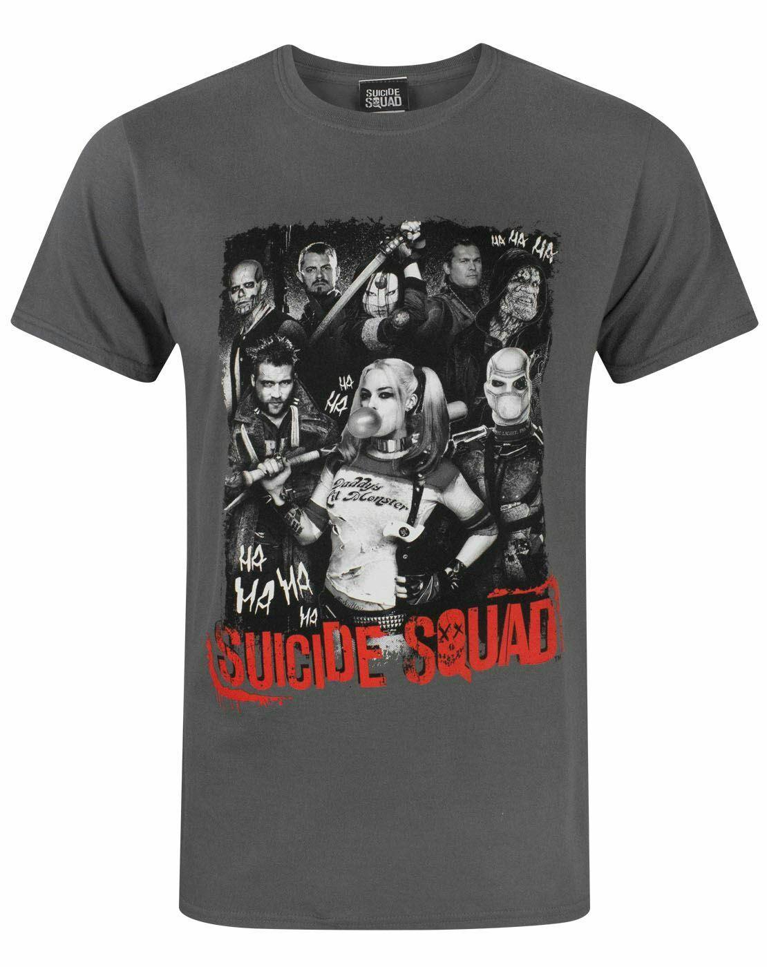 Vanilla Underground Unisex Grey Dc Comics Suicide Squad Ha Ha Short Sleeved T-Shirt - Medium