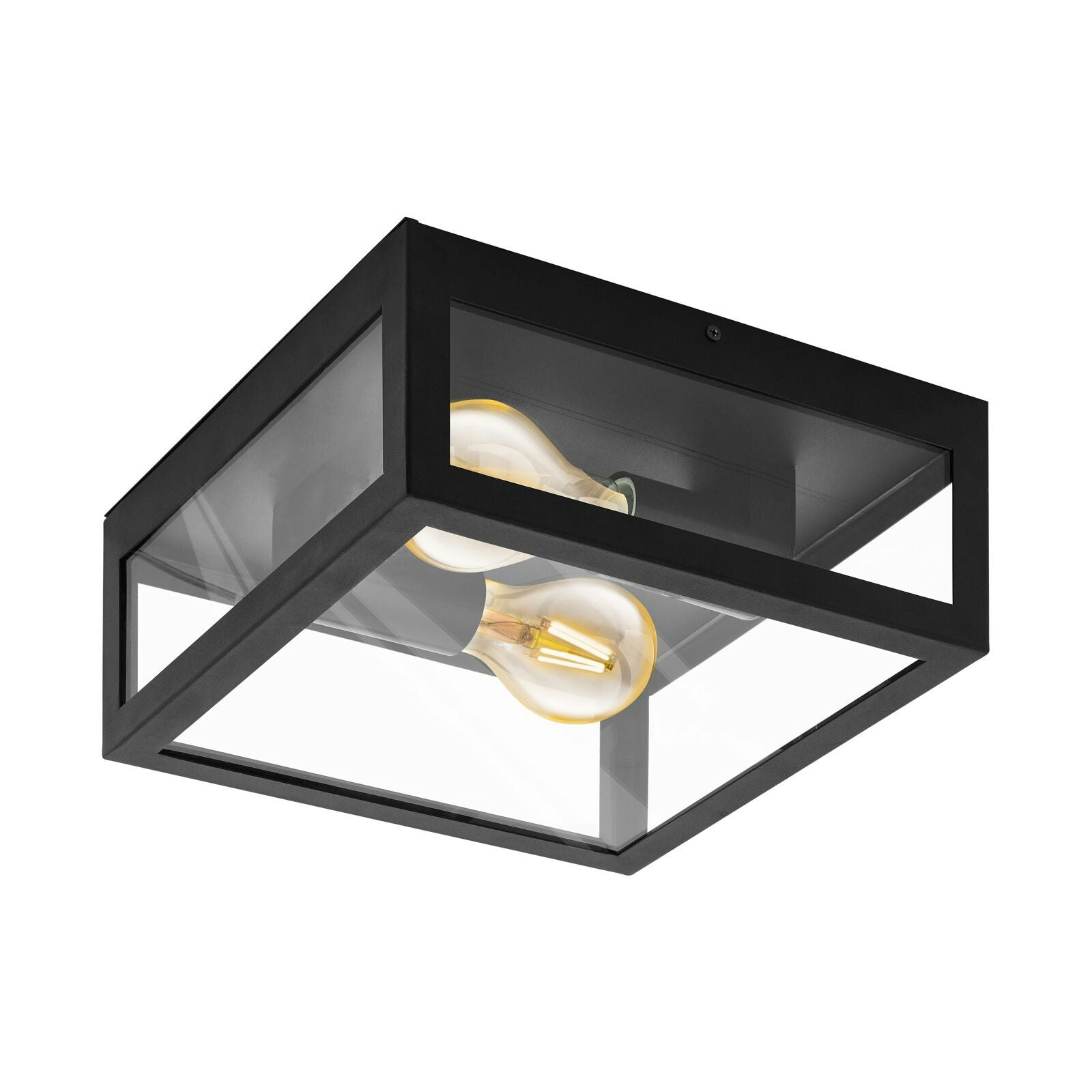 Rackhams Light/Black Wall Flush Ceiling Colour Shade Clear Glass Bulb E27 2X40w Size 2