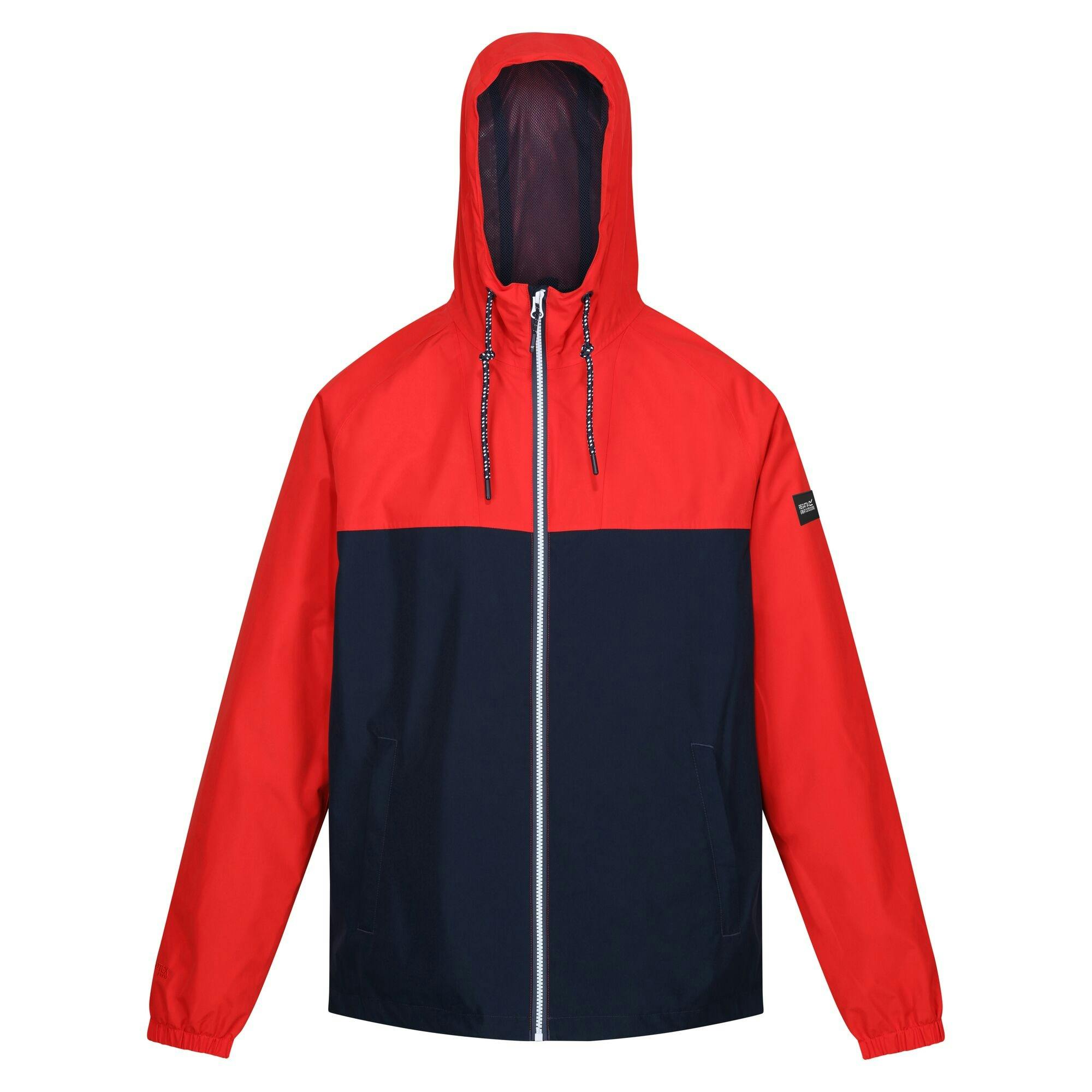 Regatta Men's Red Belcastel Waterproof Jacket - Navy/High Risk - Xxl - Navy/High Risk - 100% Mixed