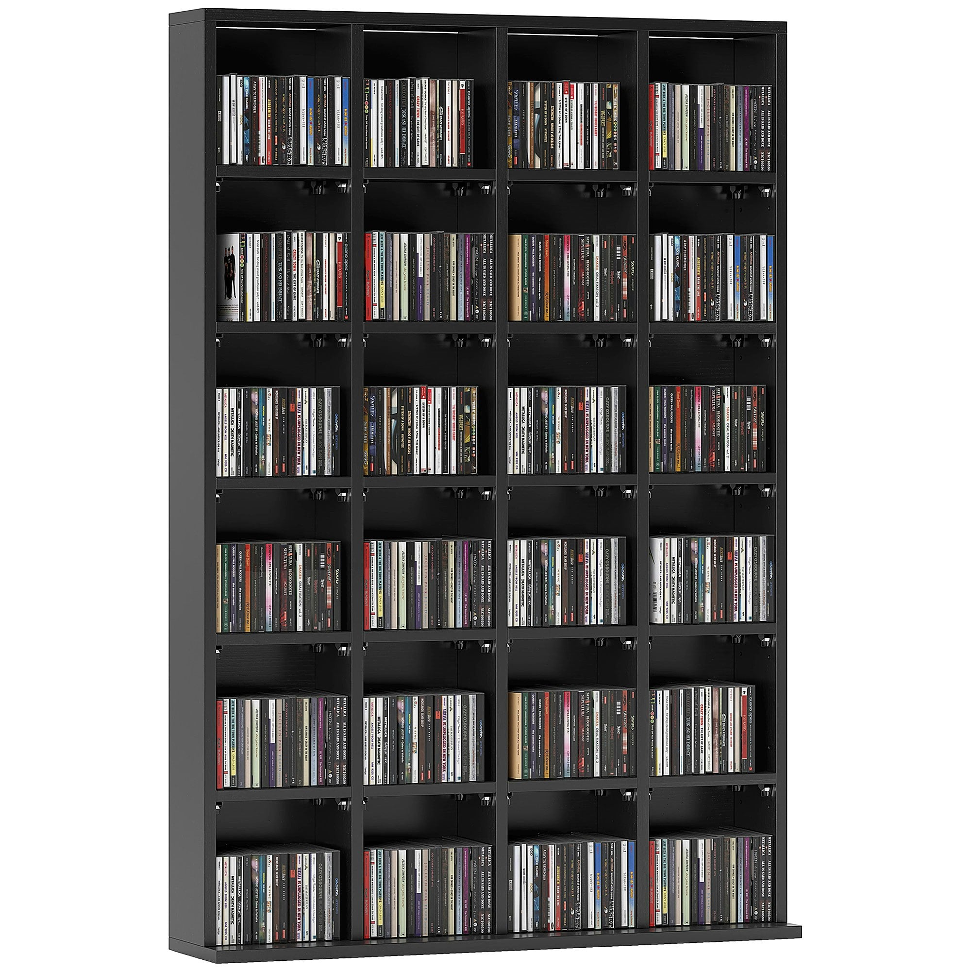 Homcom Black Dvd Cd Media Storage Rack, Video Display Unit