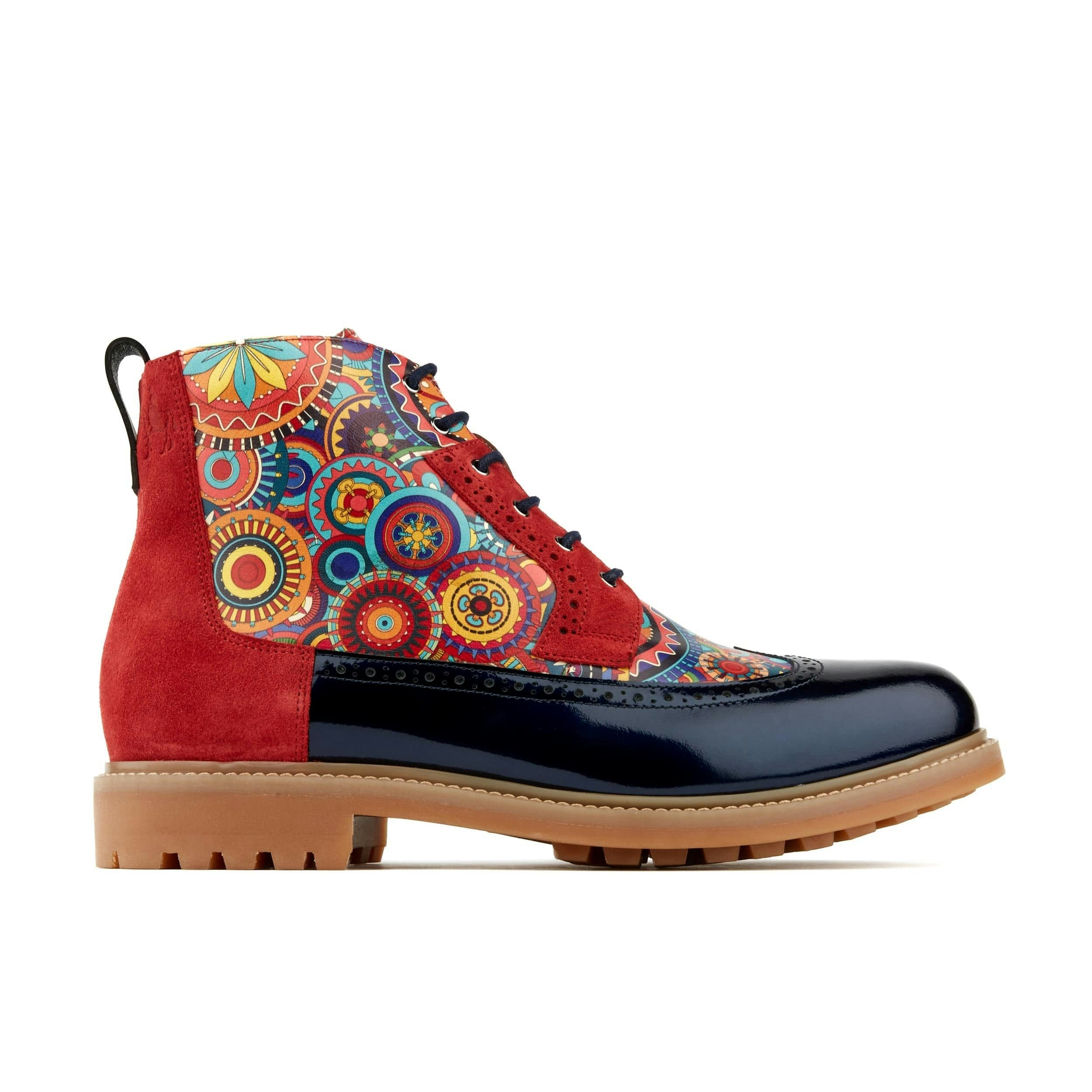 Embassy London Men's Red Tornado - Signature - Chunky Sole Combat Style Leather Boot With Zip - Uk 9 / Eu 43 / Us 10