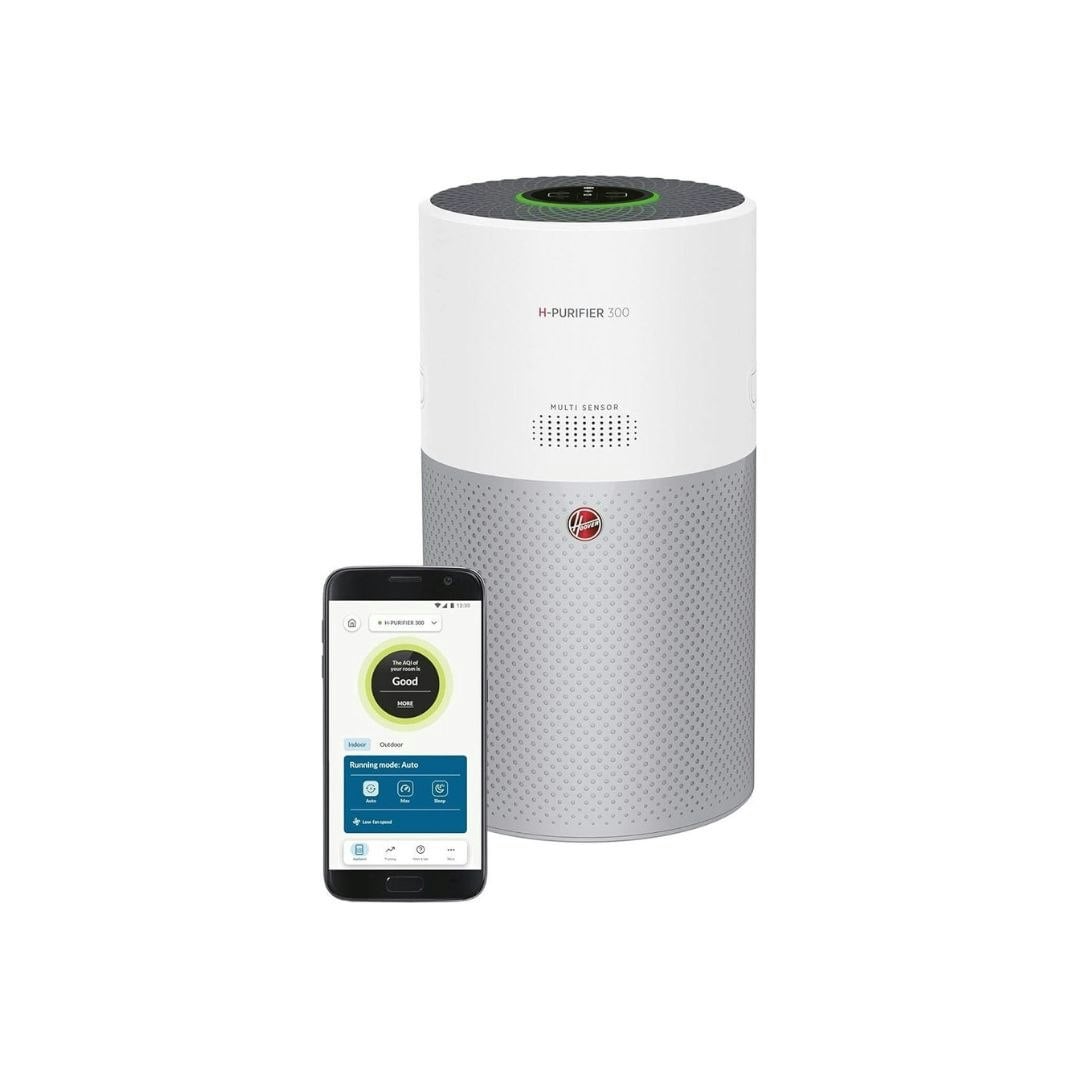Hoover White 300 Air Purifier With Fast Acting H-Trifilter Bluetooth-Enabled - 1 - Air Purifier